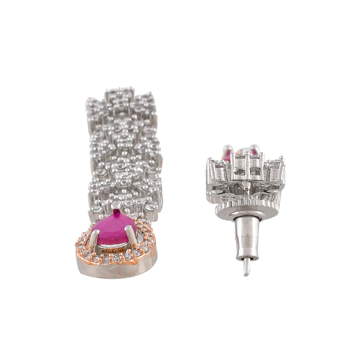 Sparkling Elegance Pink Teardrop CZ Jewellery Set - Image 6