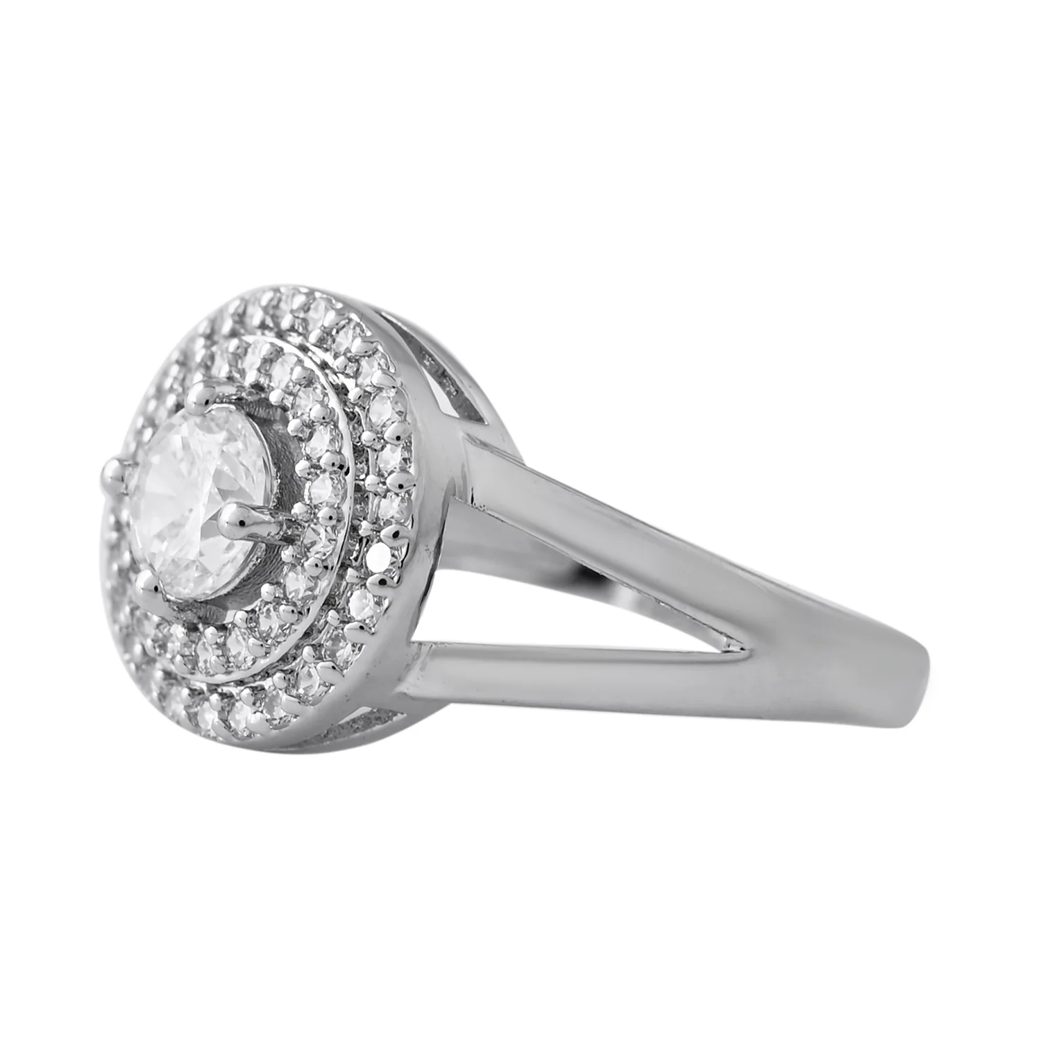 Sparkling Elegance Prismatic American Diamond Solitaire Ring - Image 4