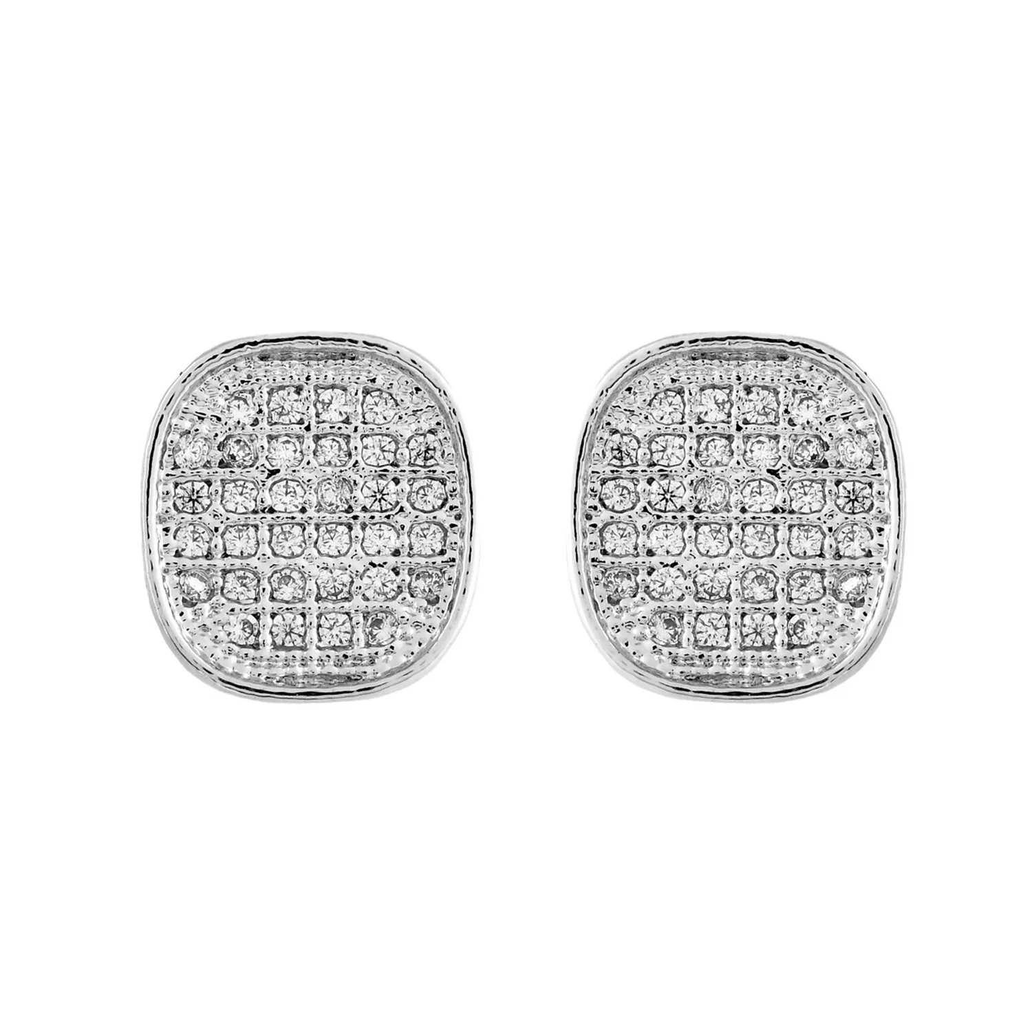 Sparkling Elegance Radiance Square American Diamond Studs Earrings - Image 4