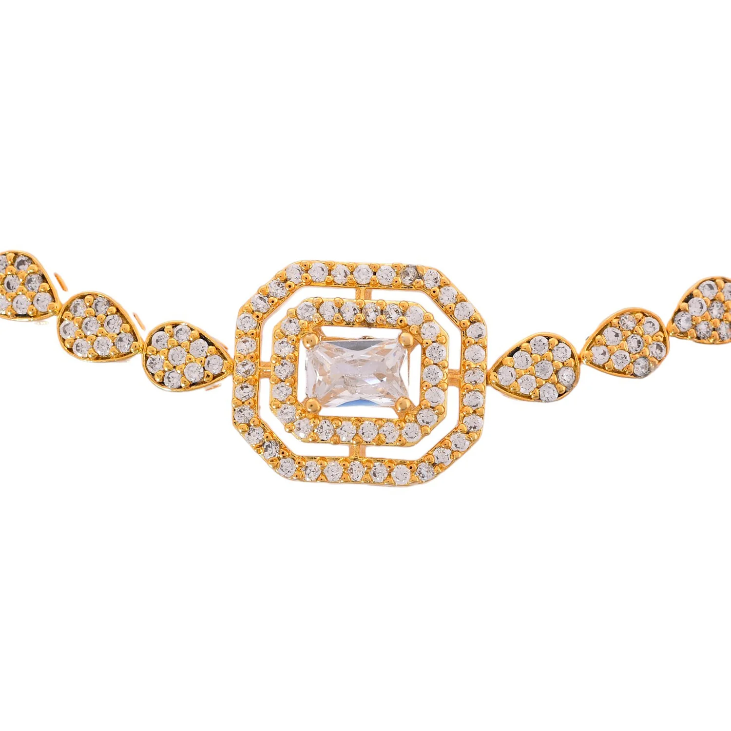 Sparkling Elegance Radiant  American Diamond Bracelet - Image 5