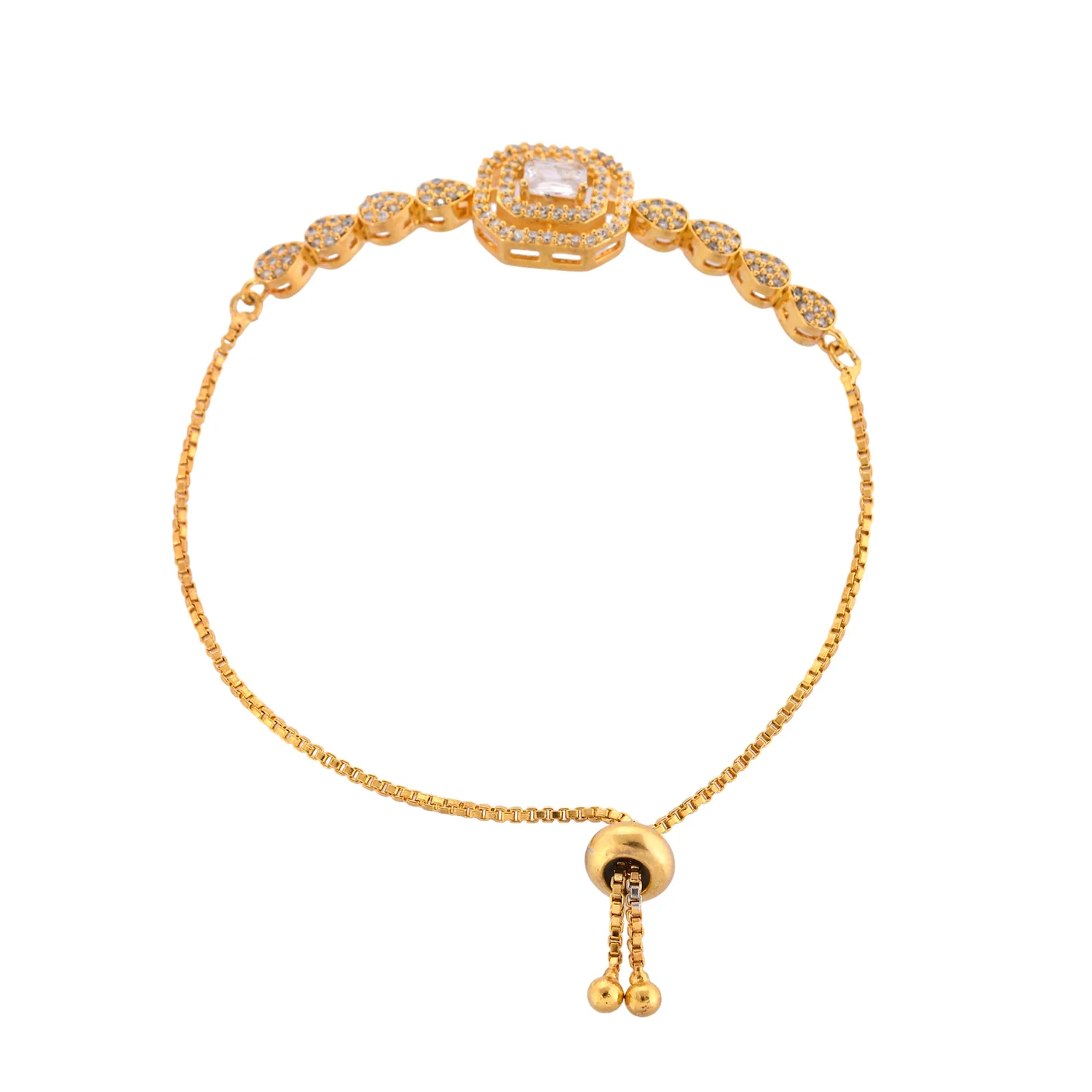 Sparkling Elegance Radiant  American Diamond Bracelet - Image 6