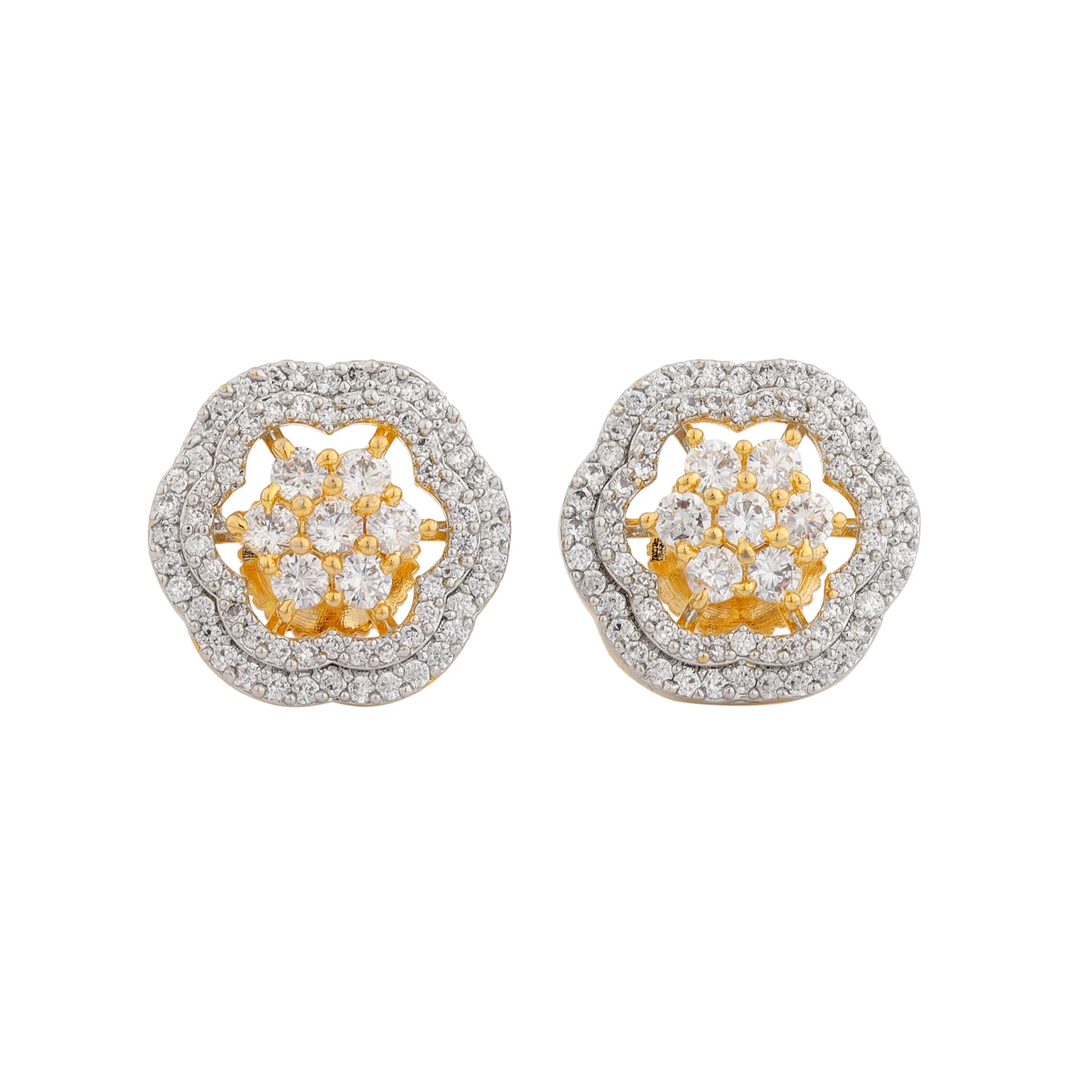 Sparkling Elegance Radiant American Diamond Stud Earrings - Image 4