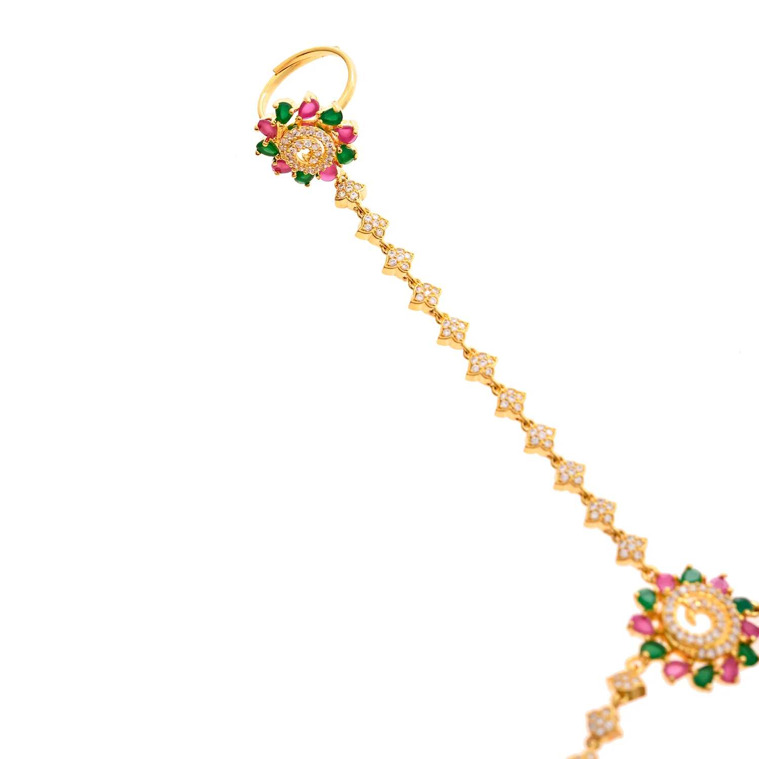 Sparkling Elegance Radiant Blooms American Diamond Hath Phool - Image 4