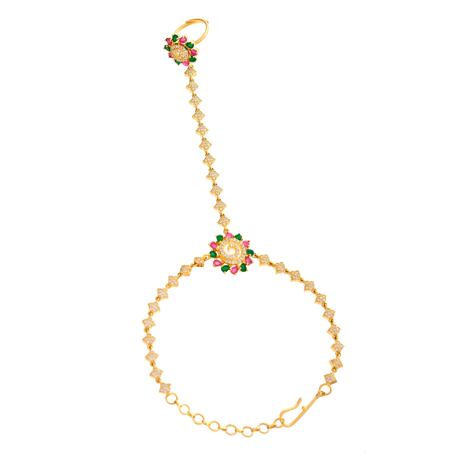 Sparkling Elegance Radiant Blooms American Diamond Hath Phool - Image 5