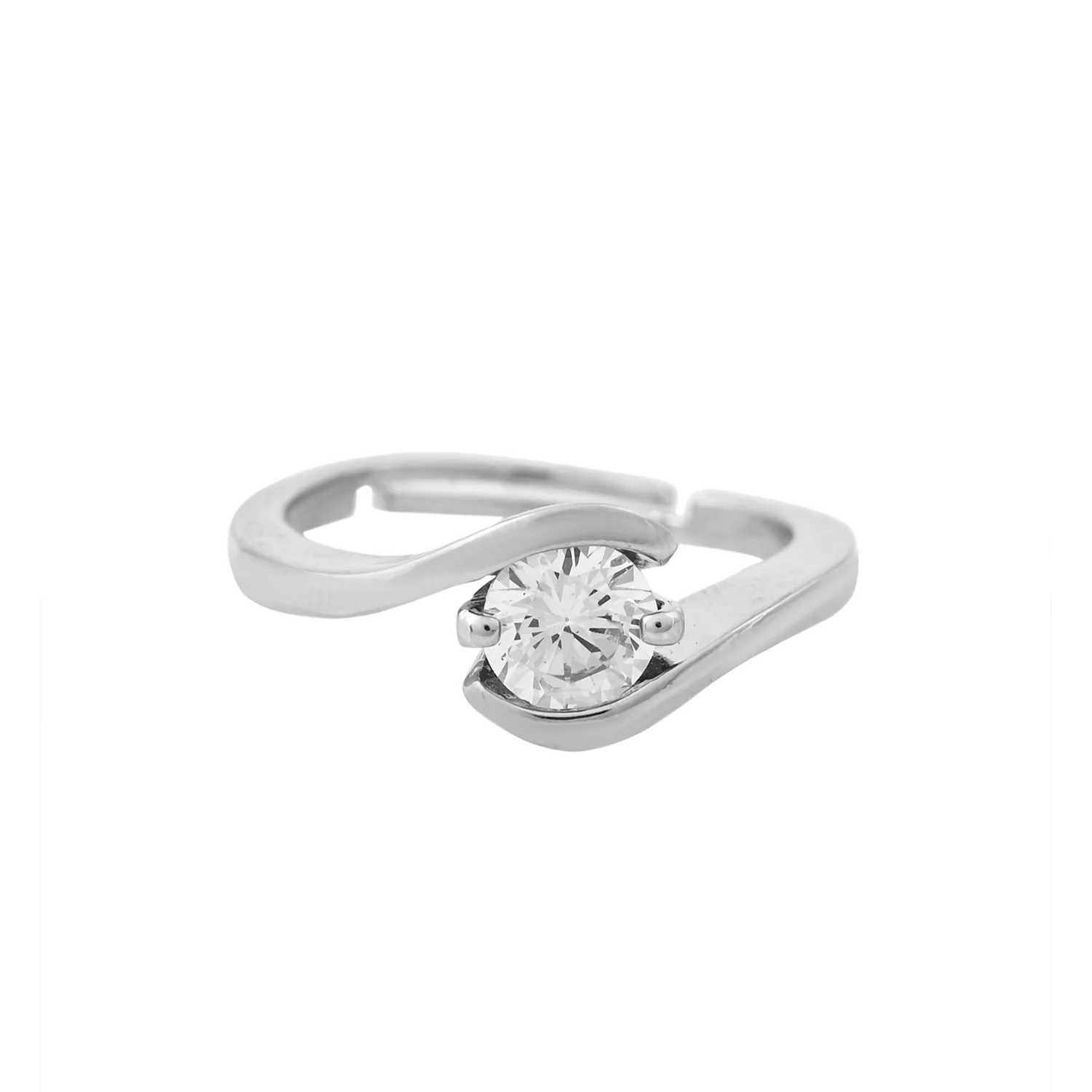 Sparkling Elegance Radiant Grace American Diamond Solitaire Ring - Image 3