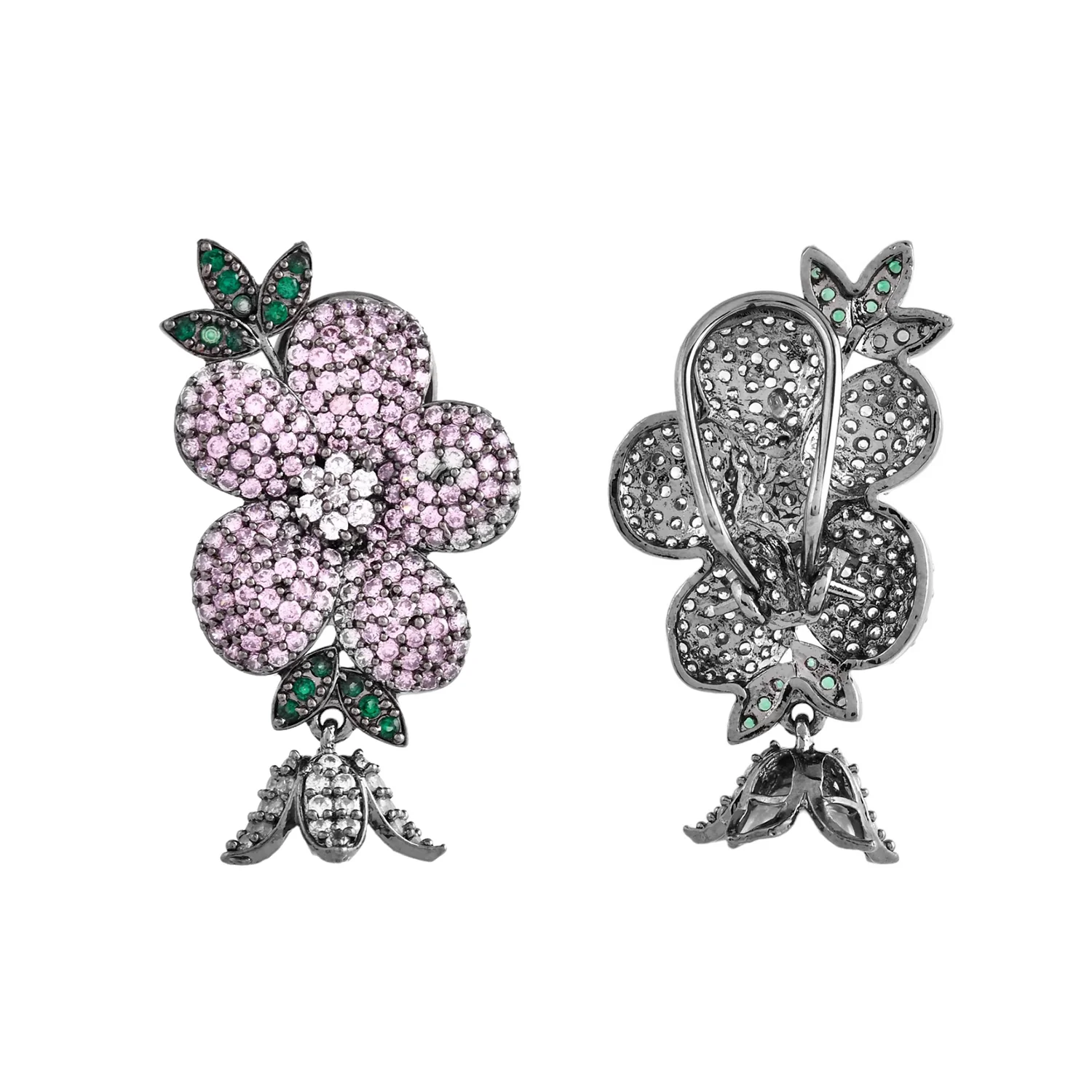 Sparkling Elegance Radiant Petals American Diamond Stud Earrings - Image 5
