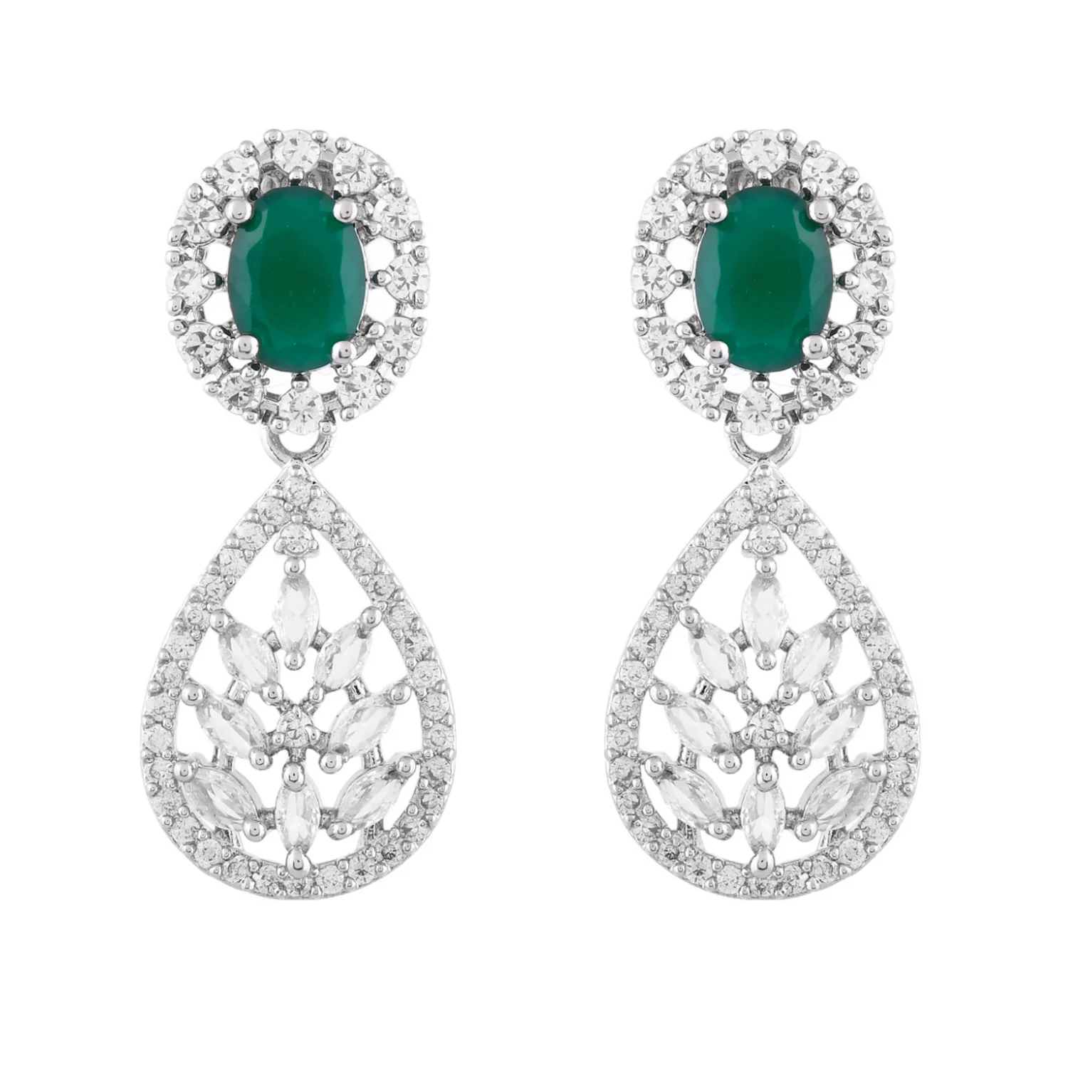 Sparkling Elegance Radiant Reverie American Diamond Necklace Set - Image 6