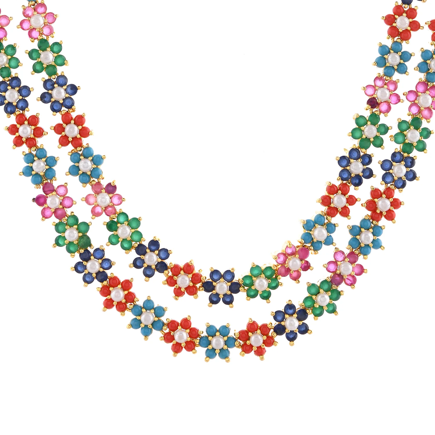 Sparkling Elegance Rangila Mosaic Necklace Set - Image 5
