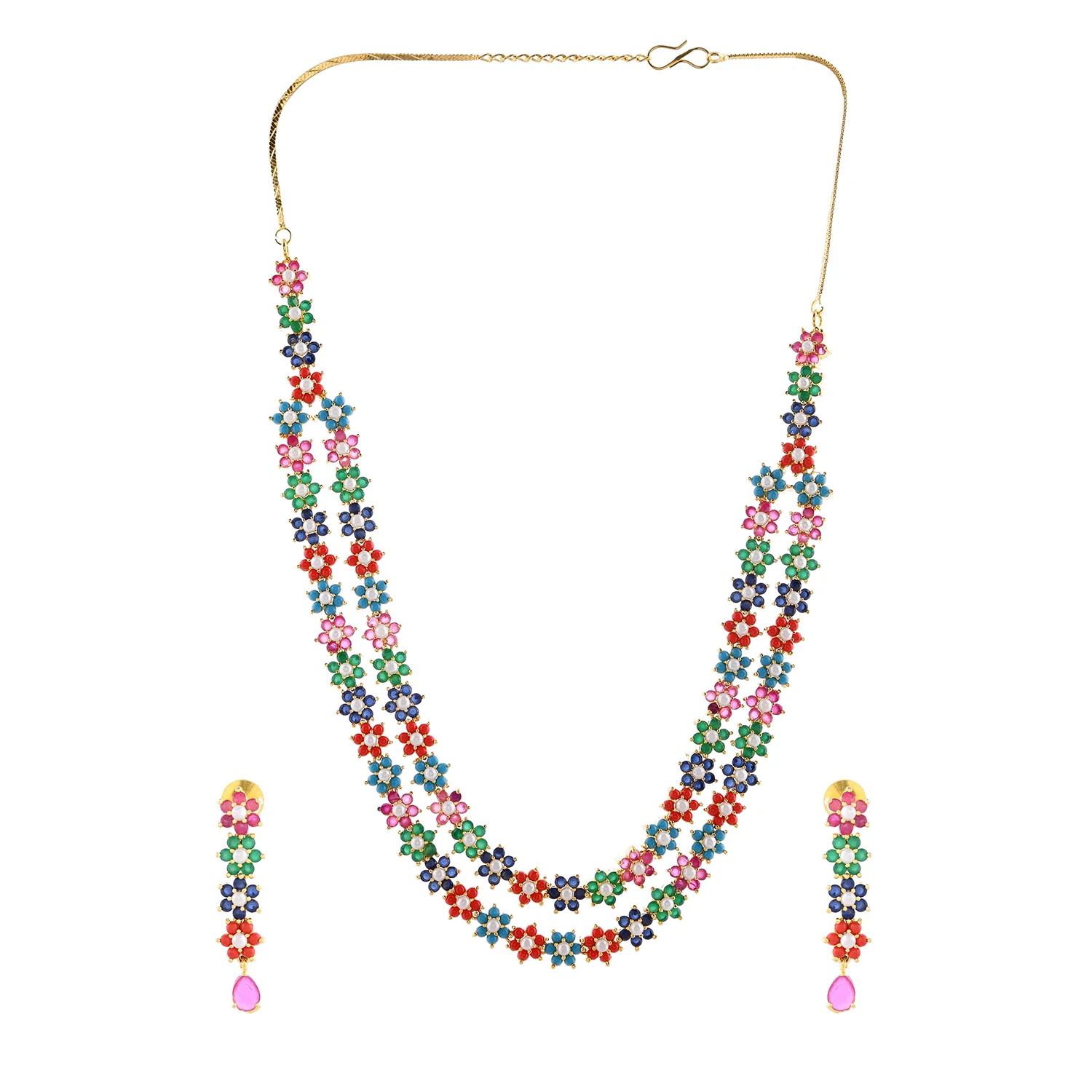 Sparkling Elegance Rangila Mosaic Necklace Set - Image 6