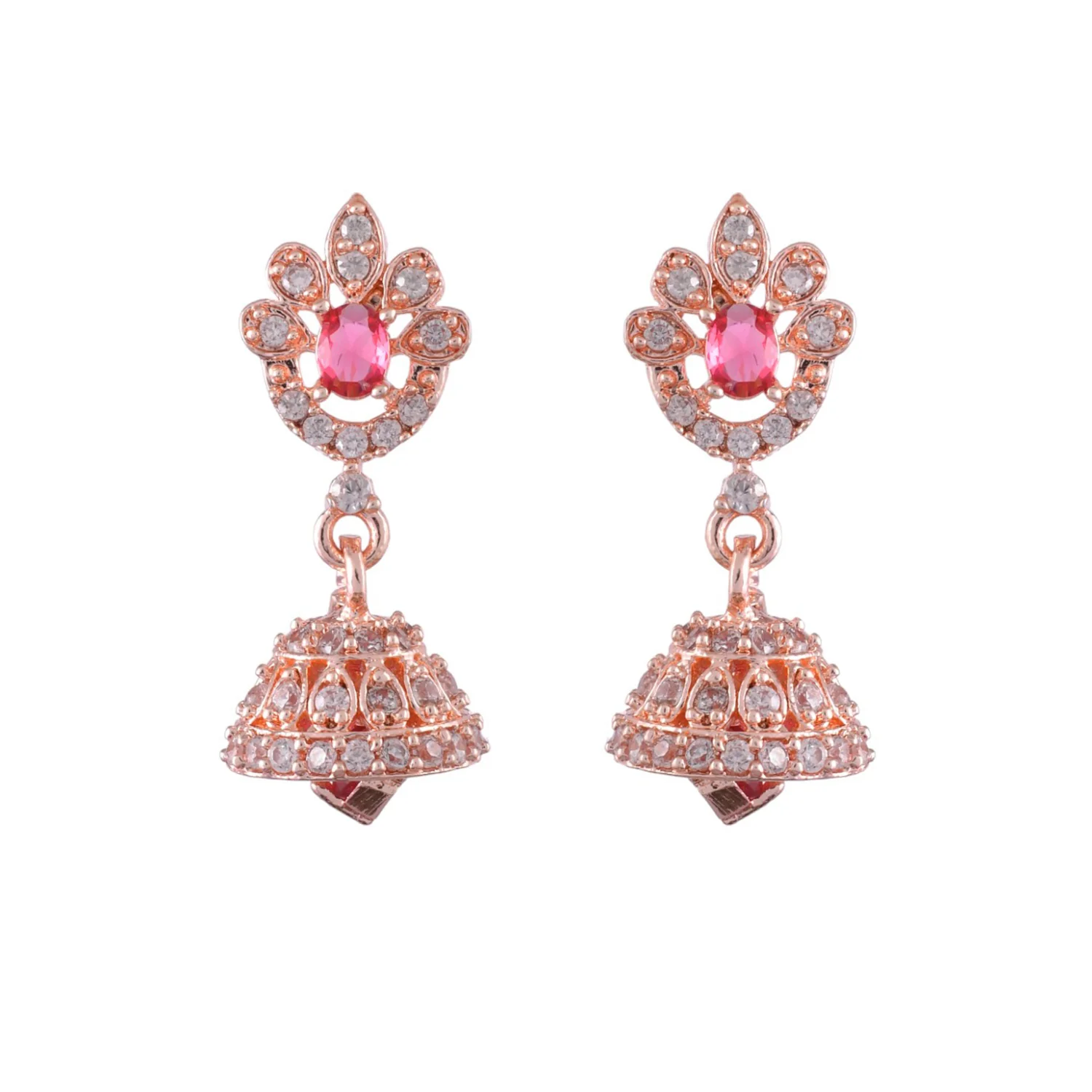 Sparkling Elegance Red And White Cz Casual Drop Earrings - Image 4