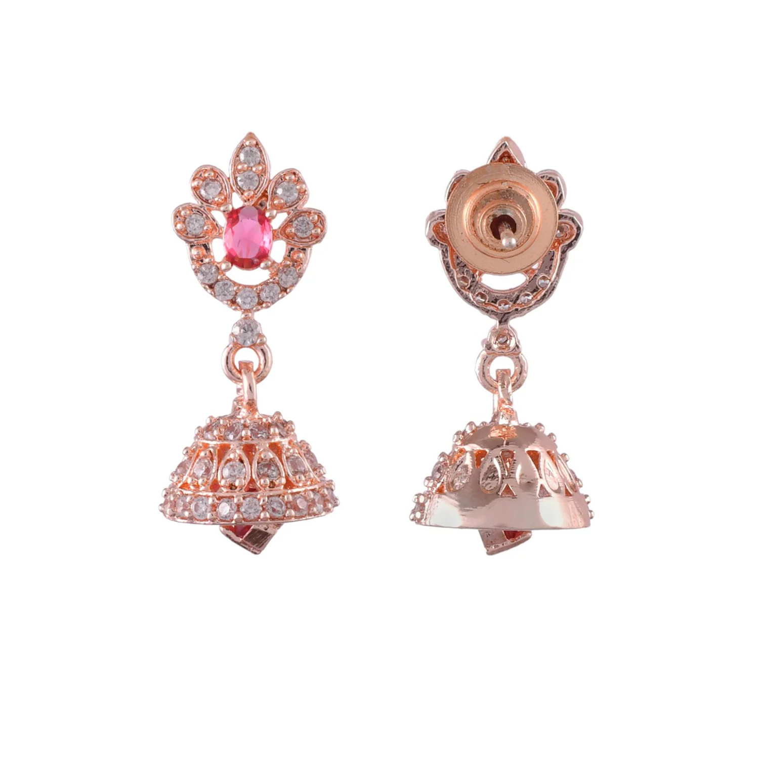 Sparkling Elegance Red And White Cz Casual Drop Earrings - Image 5