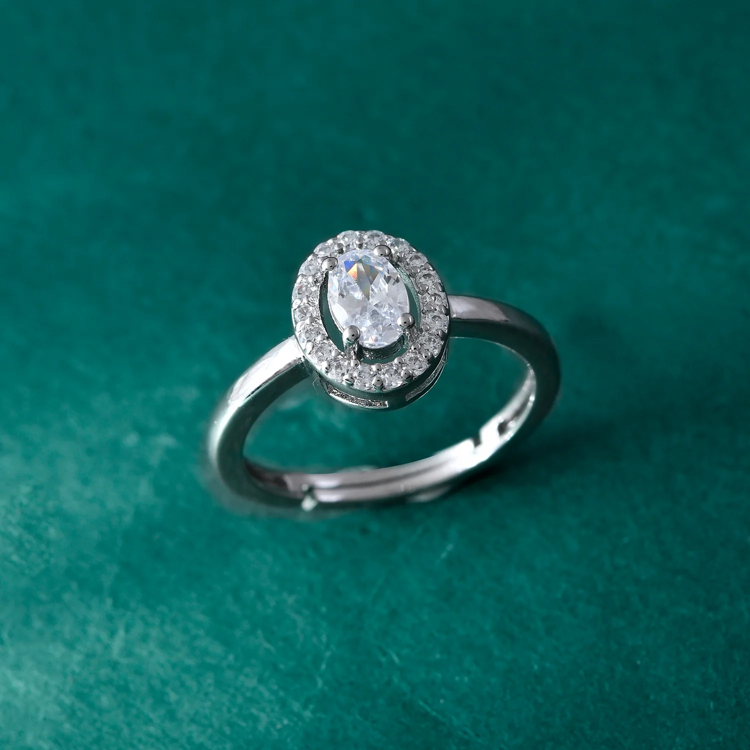 Sparkling Elegance Regal  American Diamond Solitaire Ring