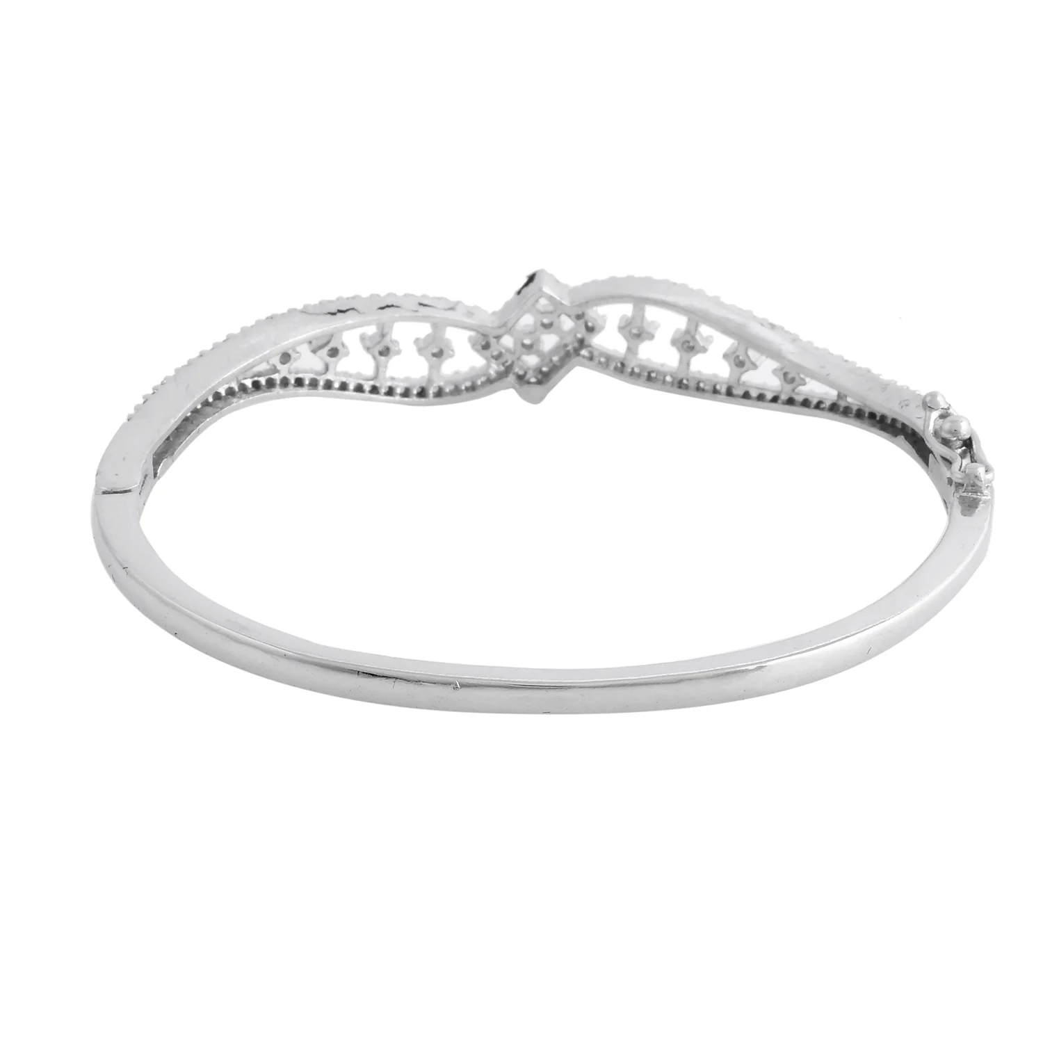 Sparkling Elegance Regal Filigree American Diamond Bracelet - Image 6