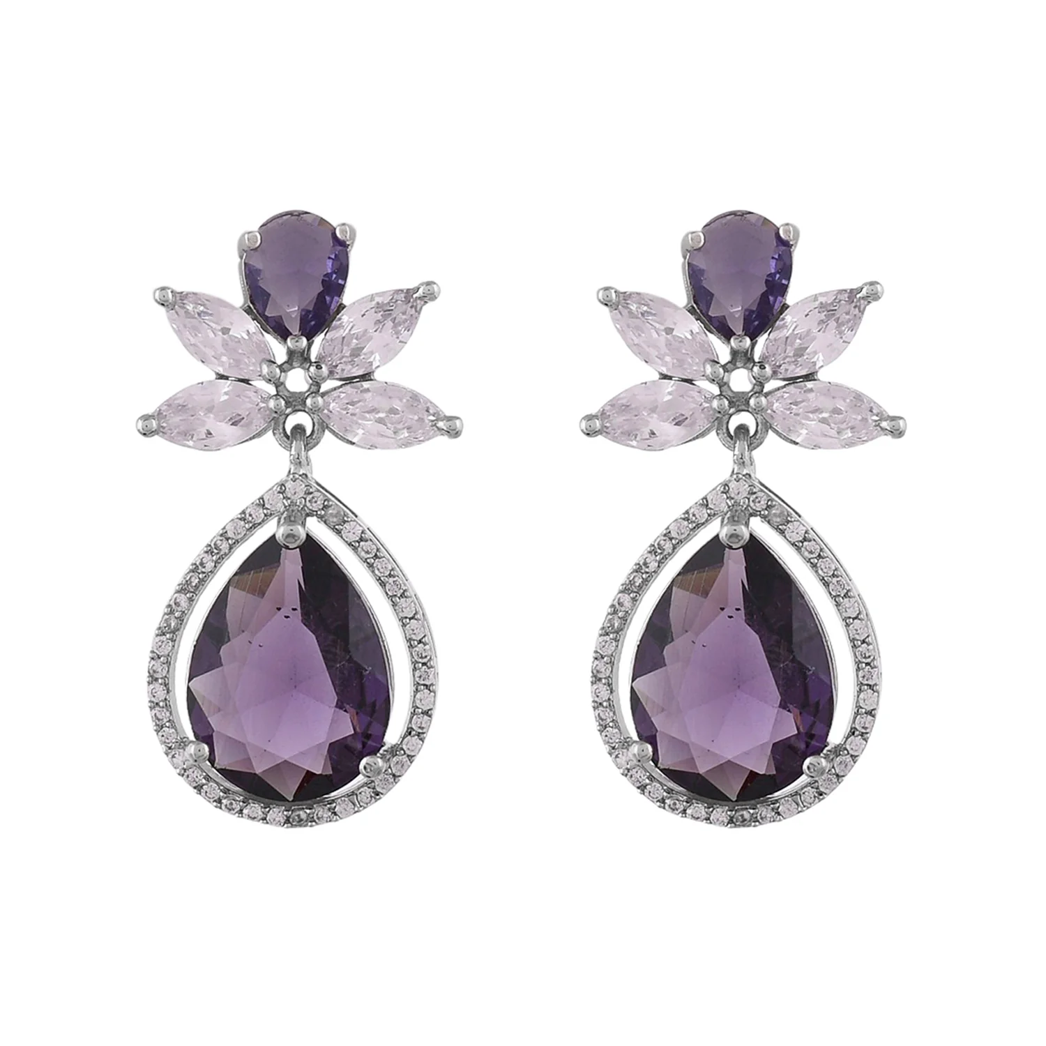 Sparkling Elegance Regal Purple Majesty Earrings - Image 4