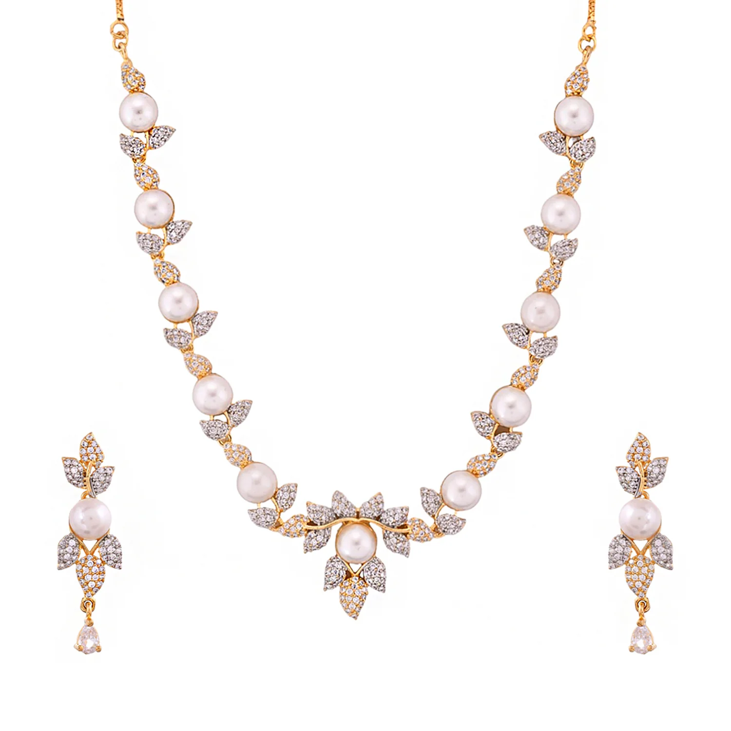 Sparkling Elegance Regal Radiance Pearl Necklace Set - Image 3