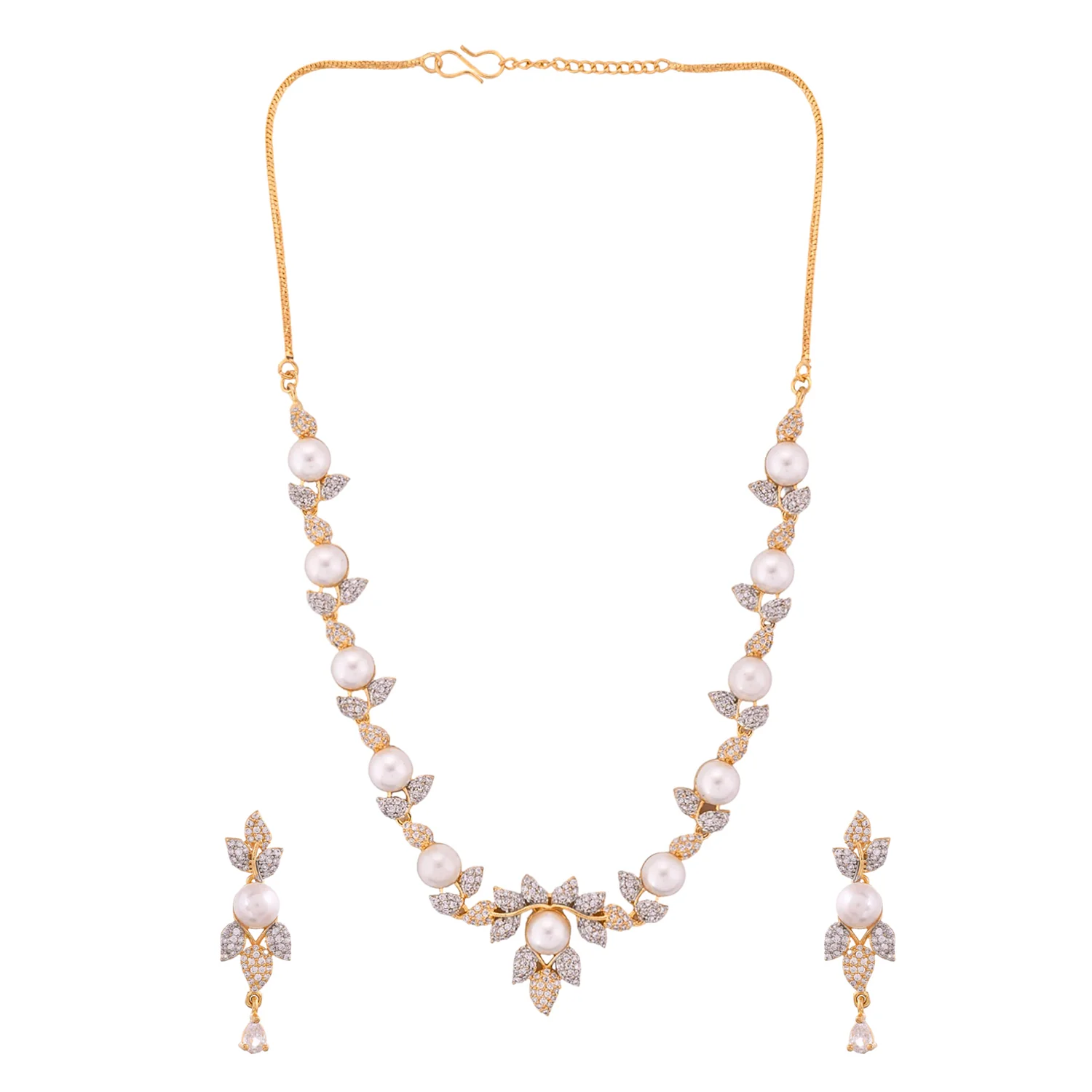 Sparkling Elegance Regal Radiance Pearl Necklace Set - Image 4