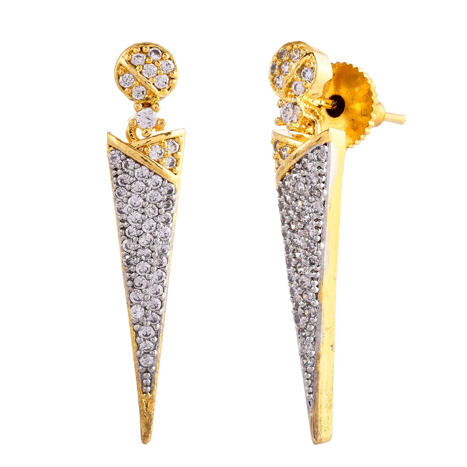 Sparkling Elegance Regal Romance American Diamond Stud Earrings - Image 3