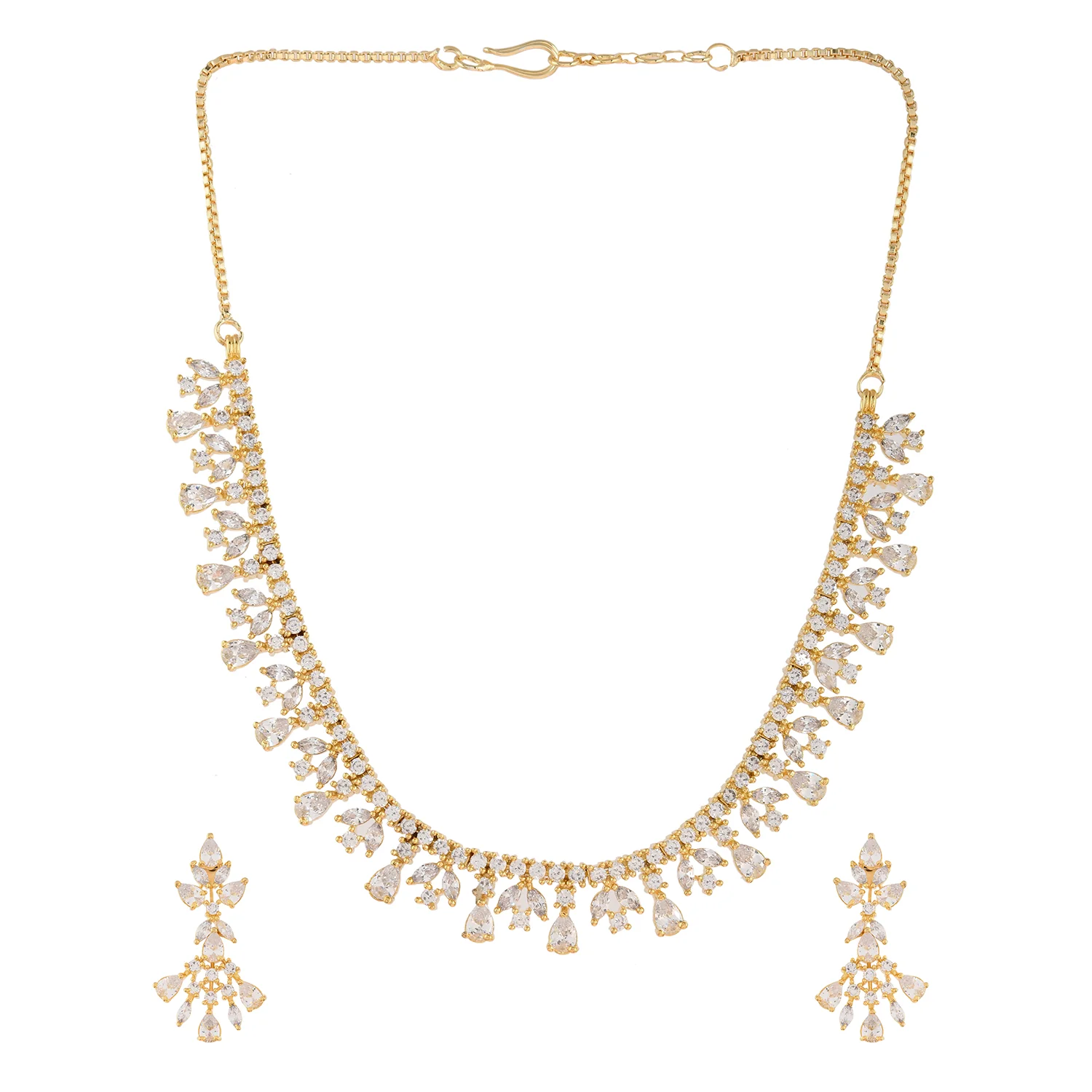 Sparkling Elegance Regal Shine American Diamond Necklace Set - Image 4
