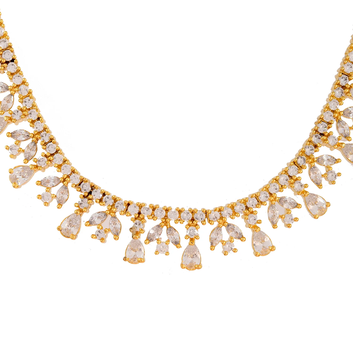 Sparkling Elegance Regal Shine American Diamond Necklace Set - Image 5