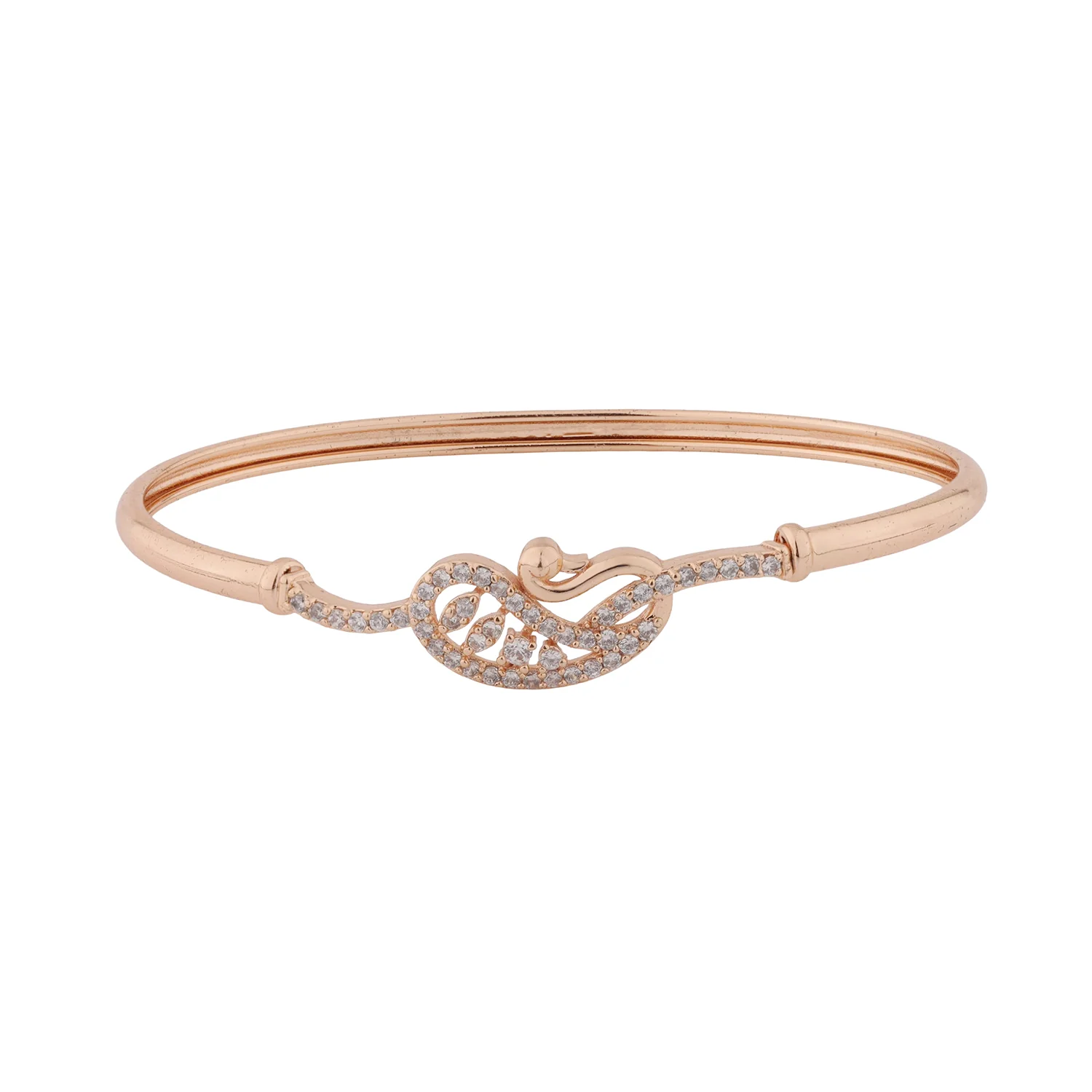 Sparkling Elegance Rose Gold Swan Cz Bracelet - Image 5