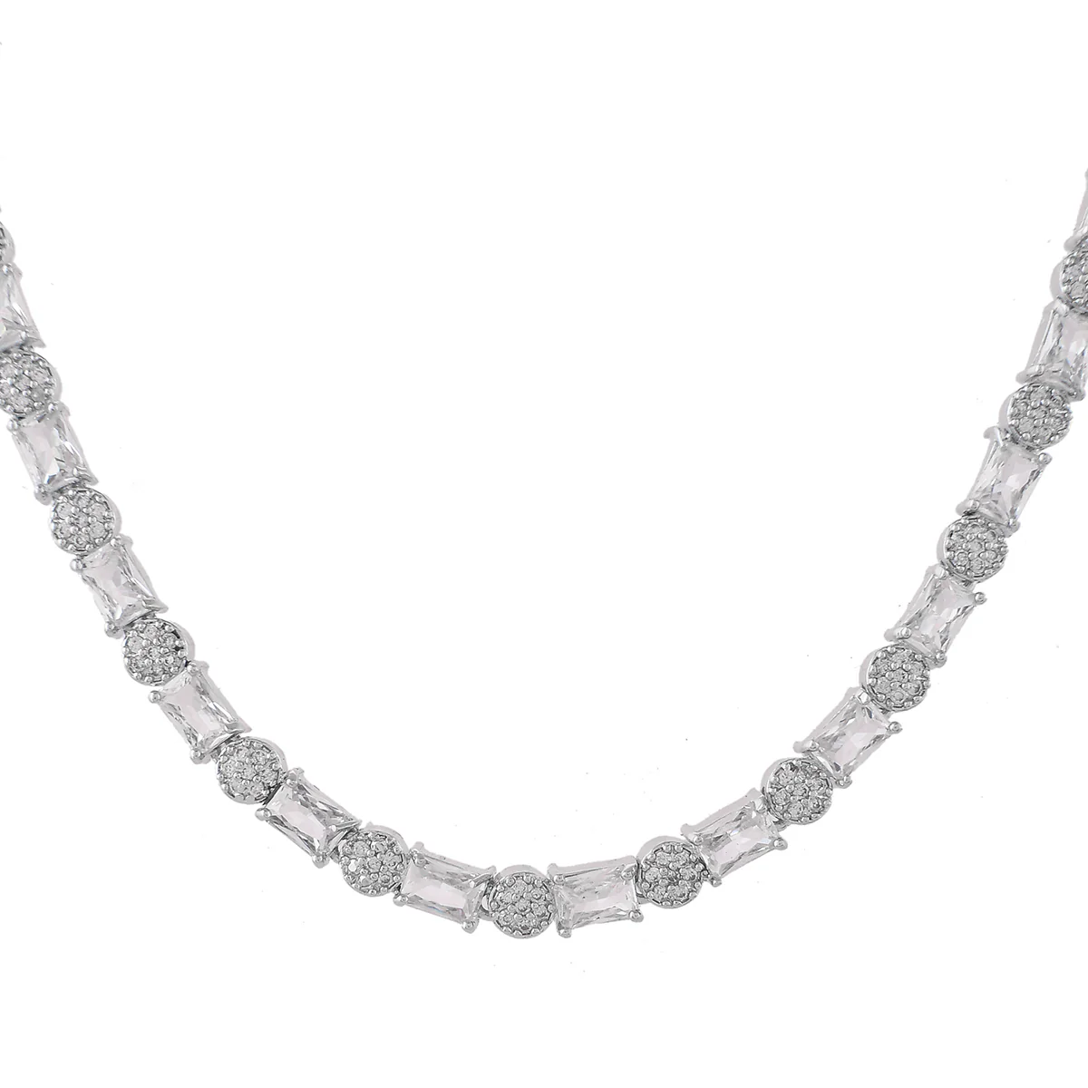 Sparkling Elegance Round and Rectangle Cut CZ Jewellery Set - Image 4