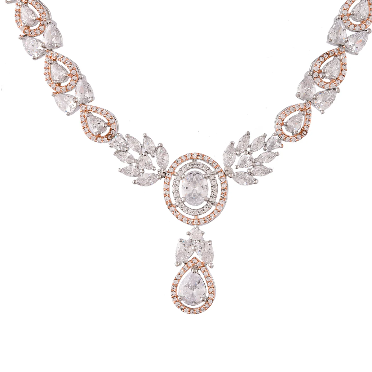 Sparkling Elegance Round and Teardrop Cut CZ Jewellery Set - Image 5