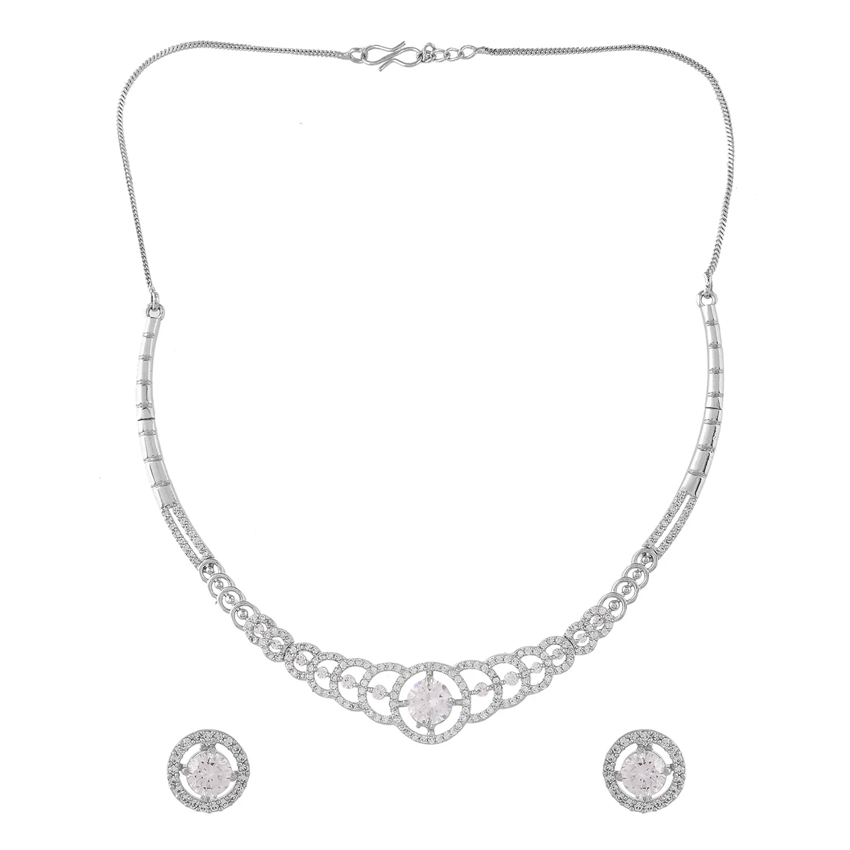 Sparkling Elegance Round Cut CZ Jewellery Set - Image 6