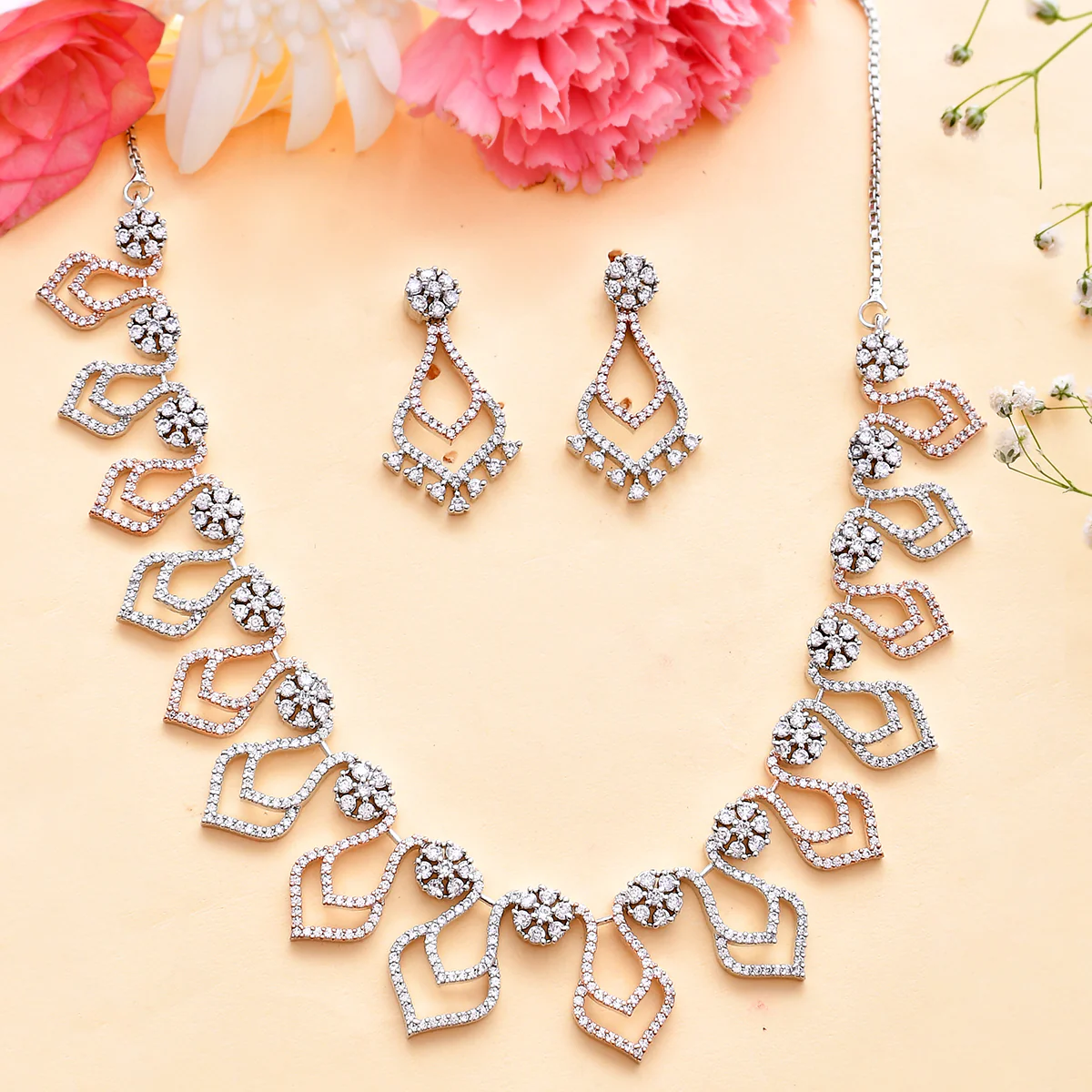Sparkling Elegance Round Cut Zircon Jewellery Set