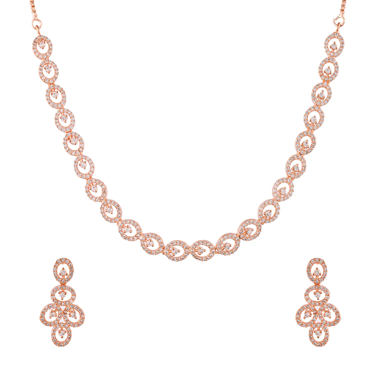 Sparkling Elegance Round Cut Zirconia Jewellery Set
