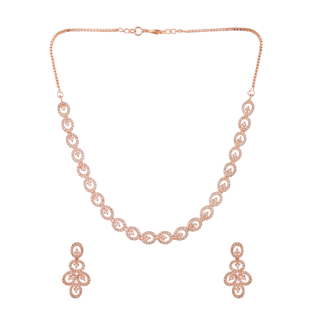 Sparkling Elegance Round Cut Zirconia Jewellery Set - Image 4