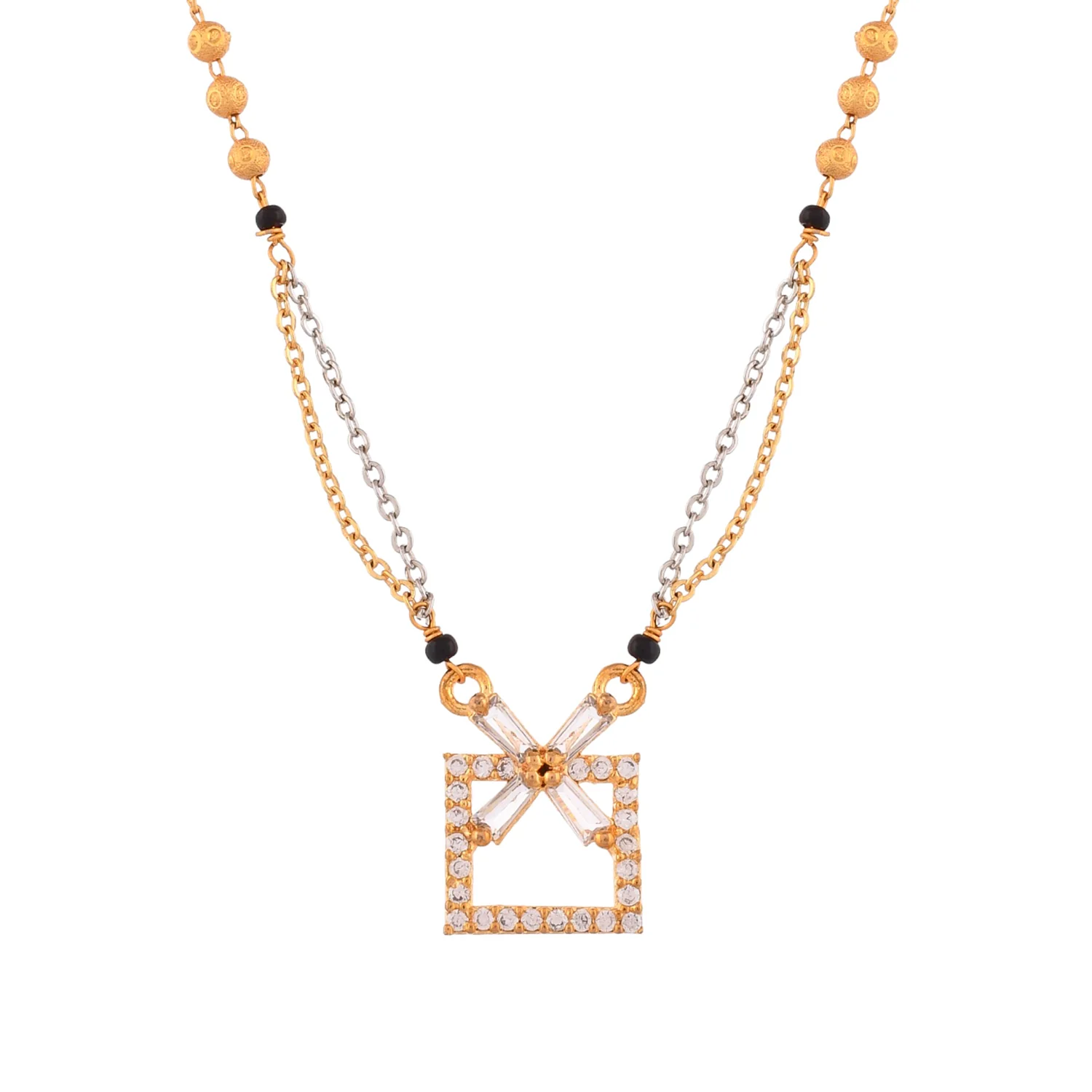 Sparkling Elegance Round Cut Zirconia Mangalsutra - Image 3