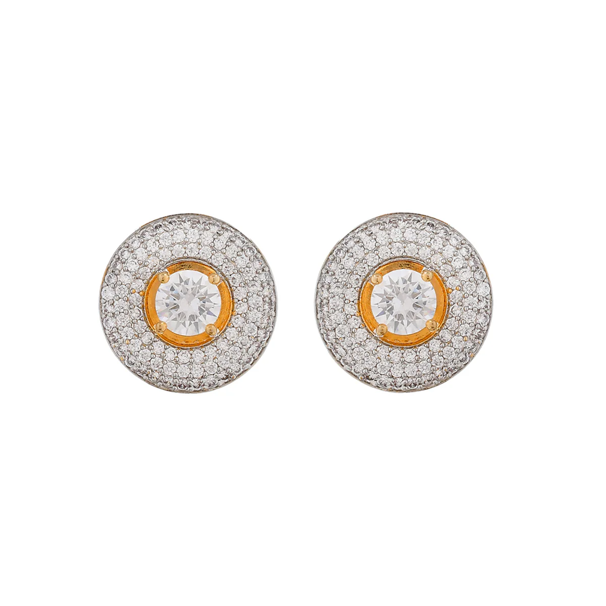 Sparkling Elegance Round Cz Stud Earrings - Image 3