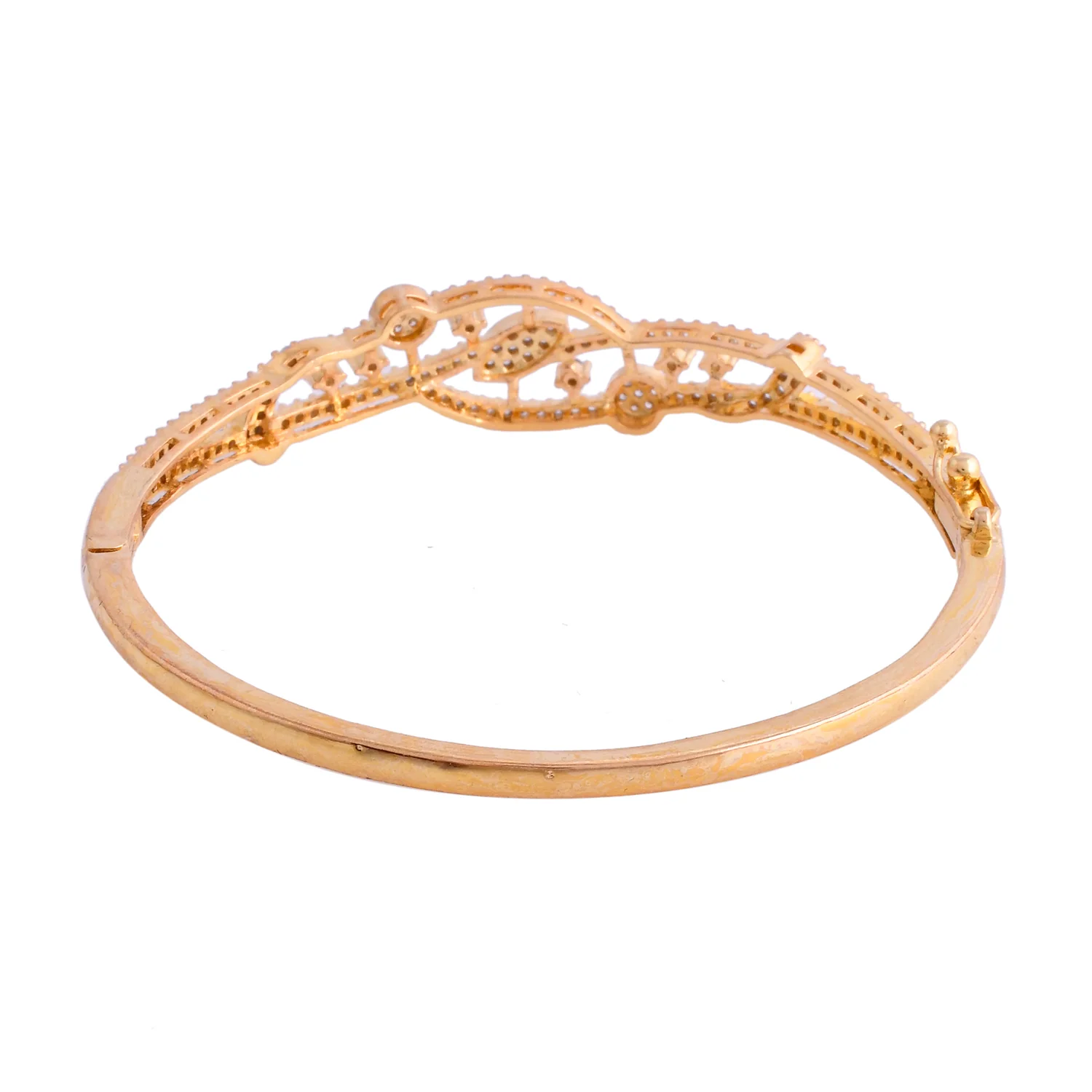 Sparkling Elegance Royal Crest Gold American Diamond Bracelet - Image 5