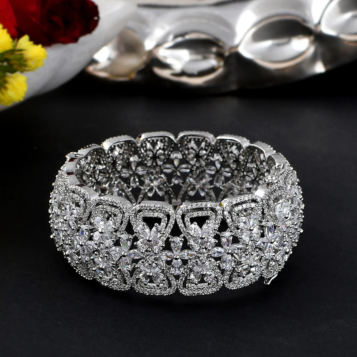 Sparkling Elegance Royal Cutwork Cz Studded Bangles