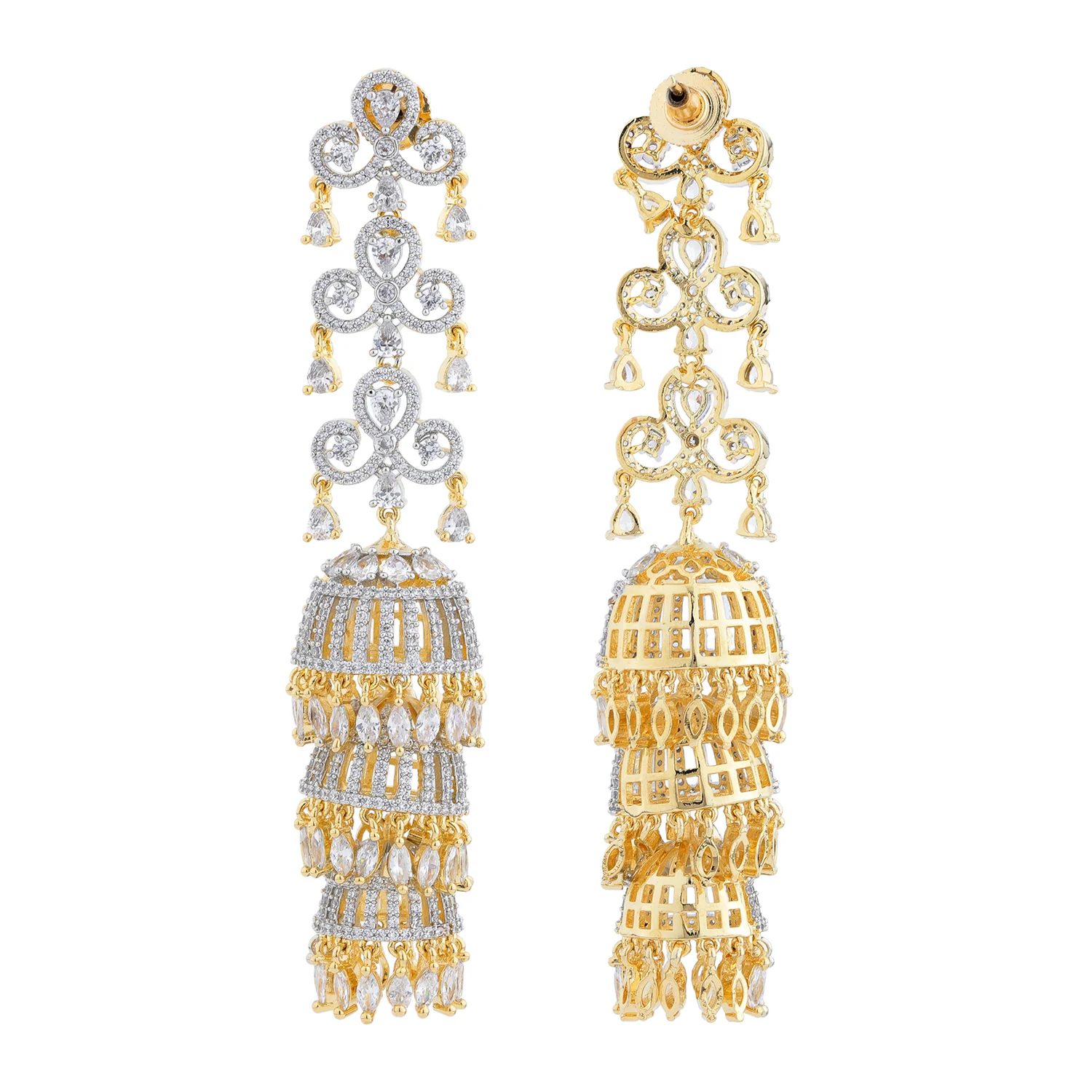 Sparkling Elegance Royal Sparkle Noor-E-Jhumki Earrings - Image 6