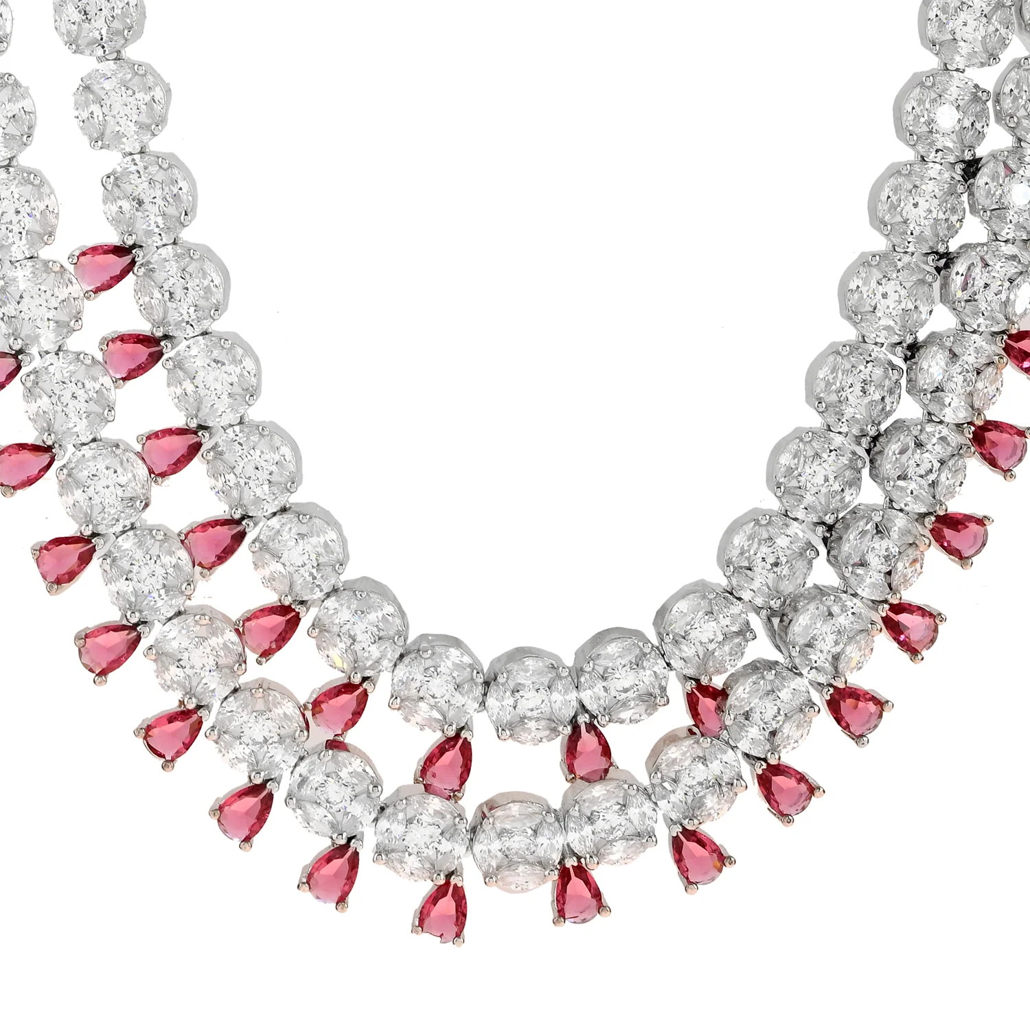 Sparkling Elegance Ruby Glimmer American Diamond Necklace Set - Image 5