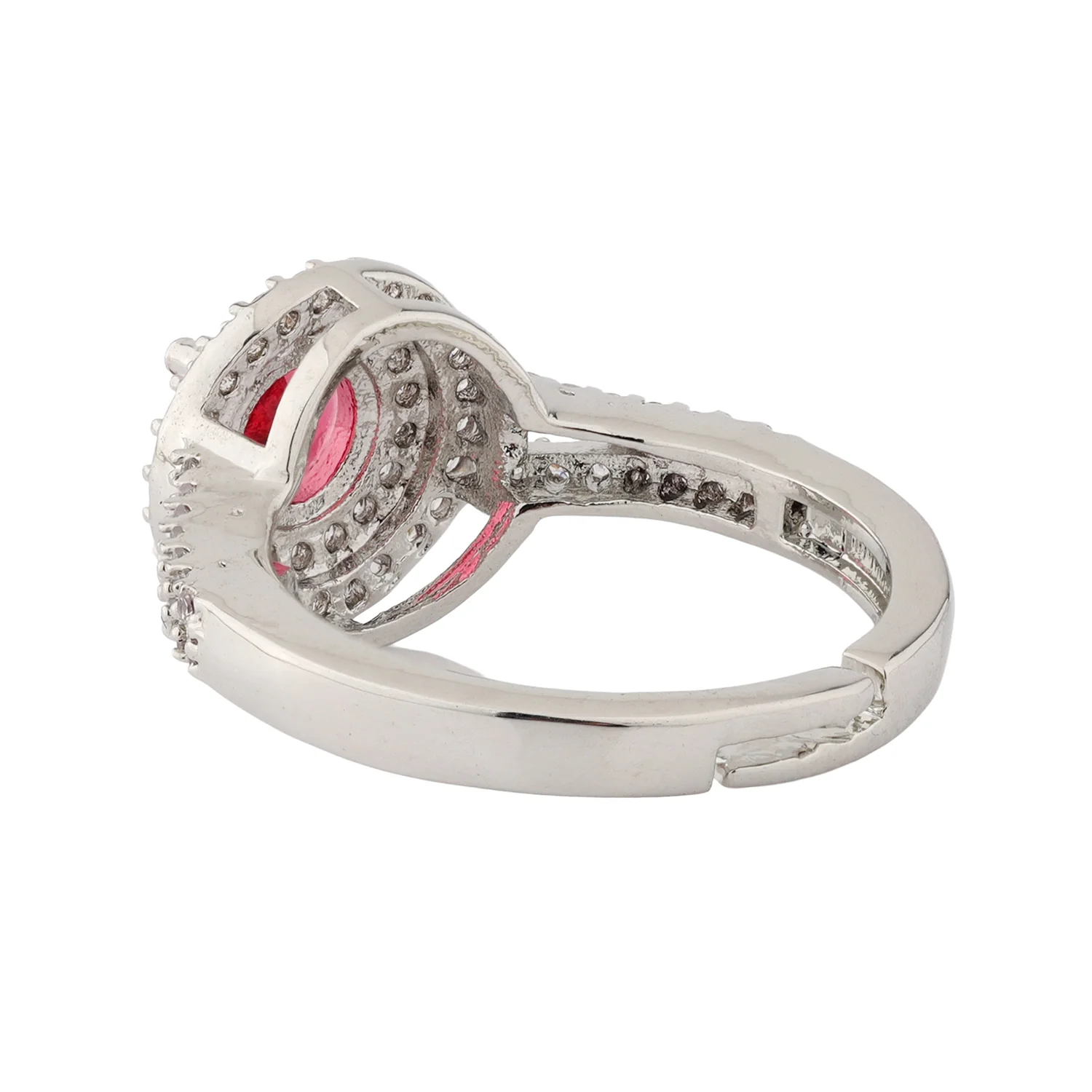 Sparkling Elegance Ruby Halo Statement Ring - Image 3