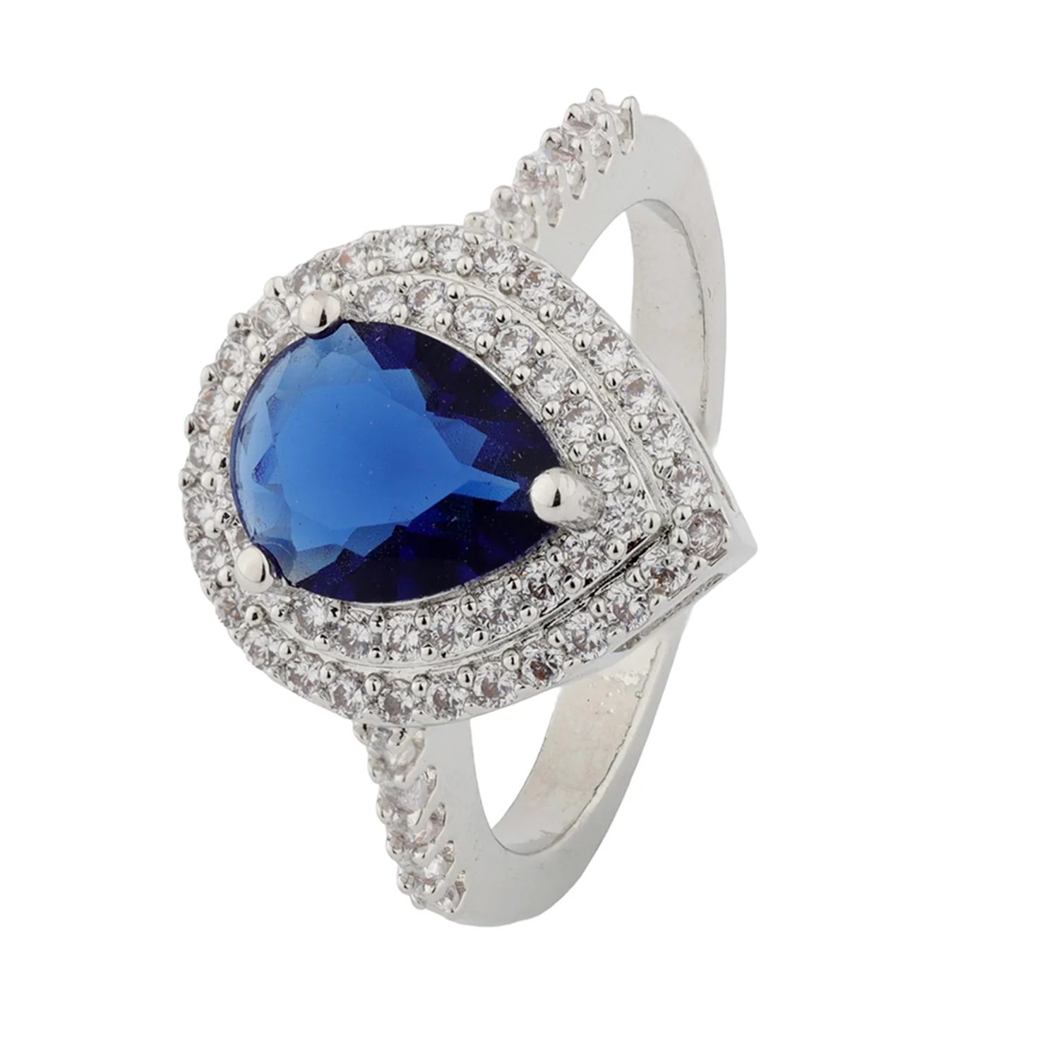 Sparkling Elegance Sapphire Glow Statement Ring - Image 3