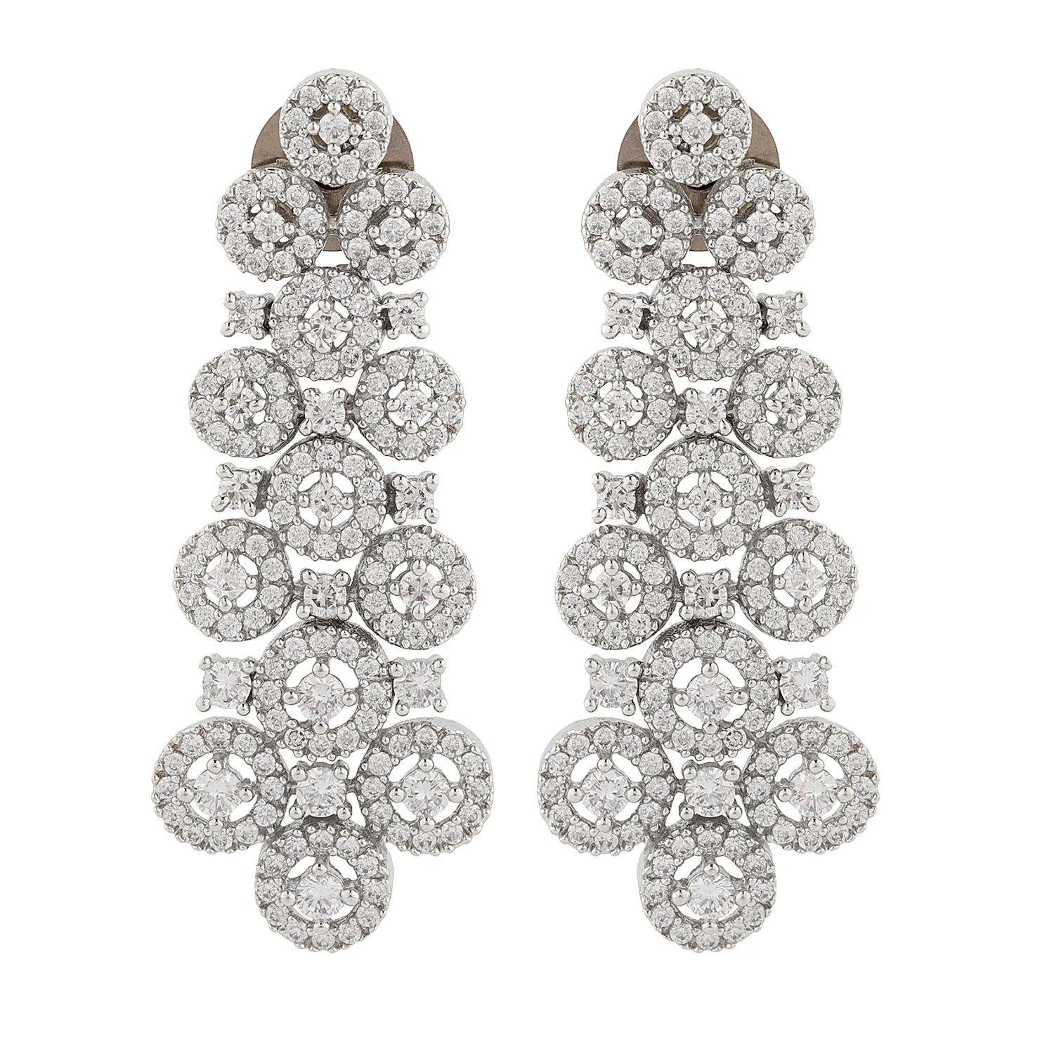 Sparkling Elegance Serenade American Diamond Dangler Earrings - Image 4