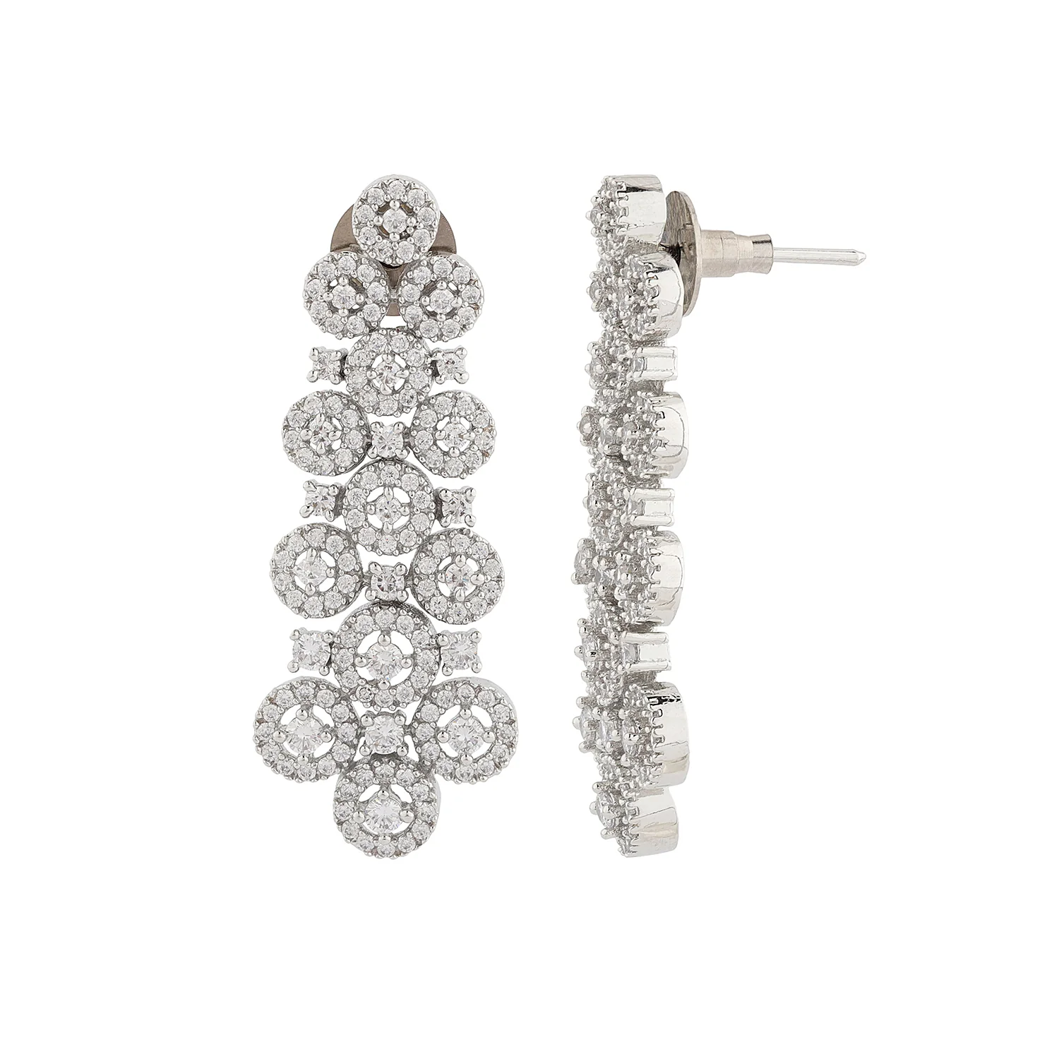 Sparkling Elegance Serenade American Diamond Dangler Earrings - Image 5