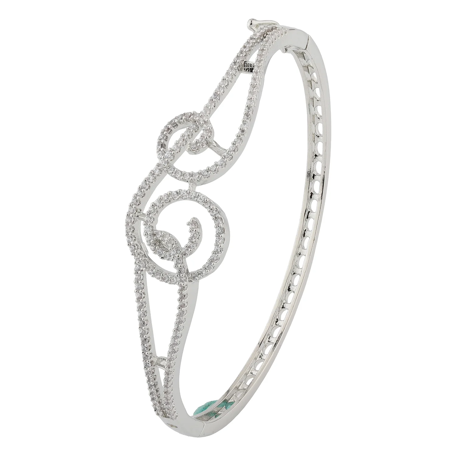 Sparkling Elegance Serene Swirl American Diamond Bracelet - Image 5