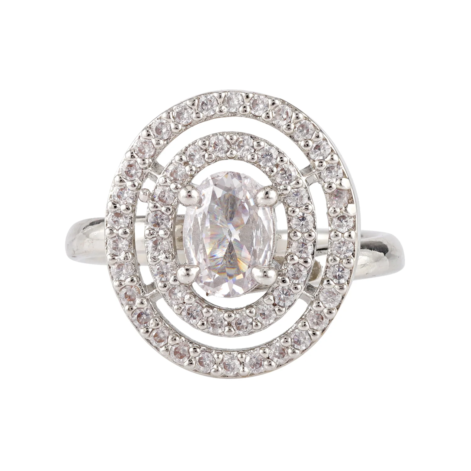 Sparkling Elegance Shimmer Aura American Diamond Ring - Image 3