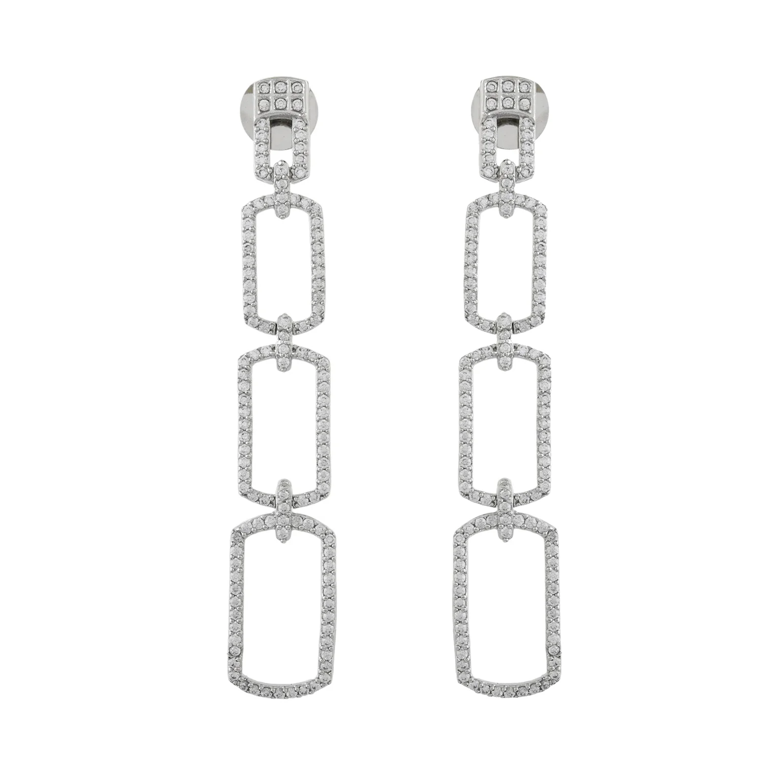 Sparkling Elegance Shimmering Chic American Diamond Dangler Earrings - Image 4