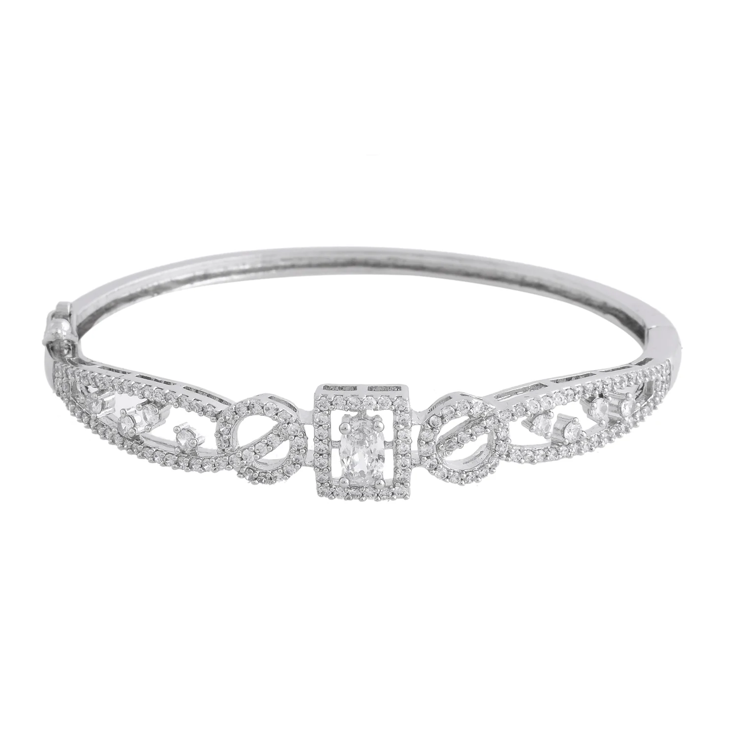 Sparkling Elegance Shimmering Crown American Diamond Bracelet - Image 3