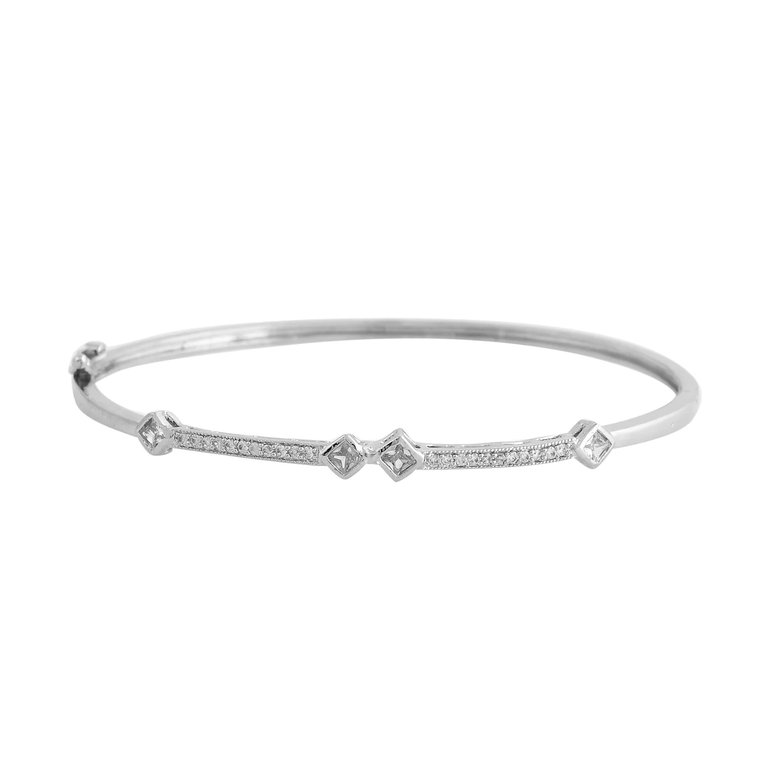 Sparkling Elegance Silver Reverie American Diamond Bracelet - Image 3