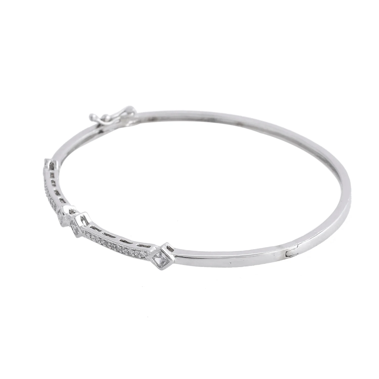 Sparkling Elegance Silver Reverie American Diamond Bracelet - Image 4