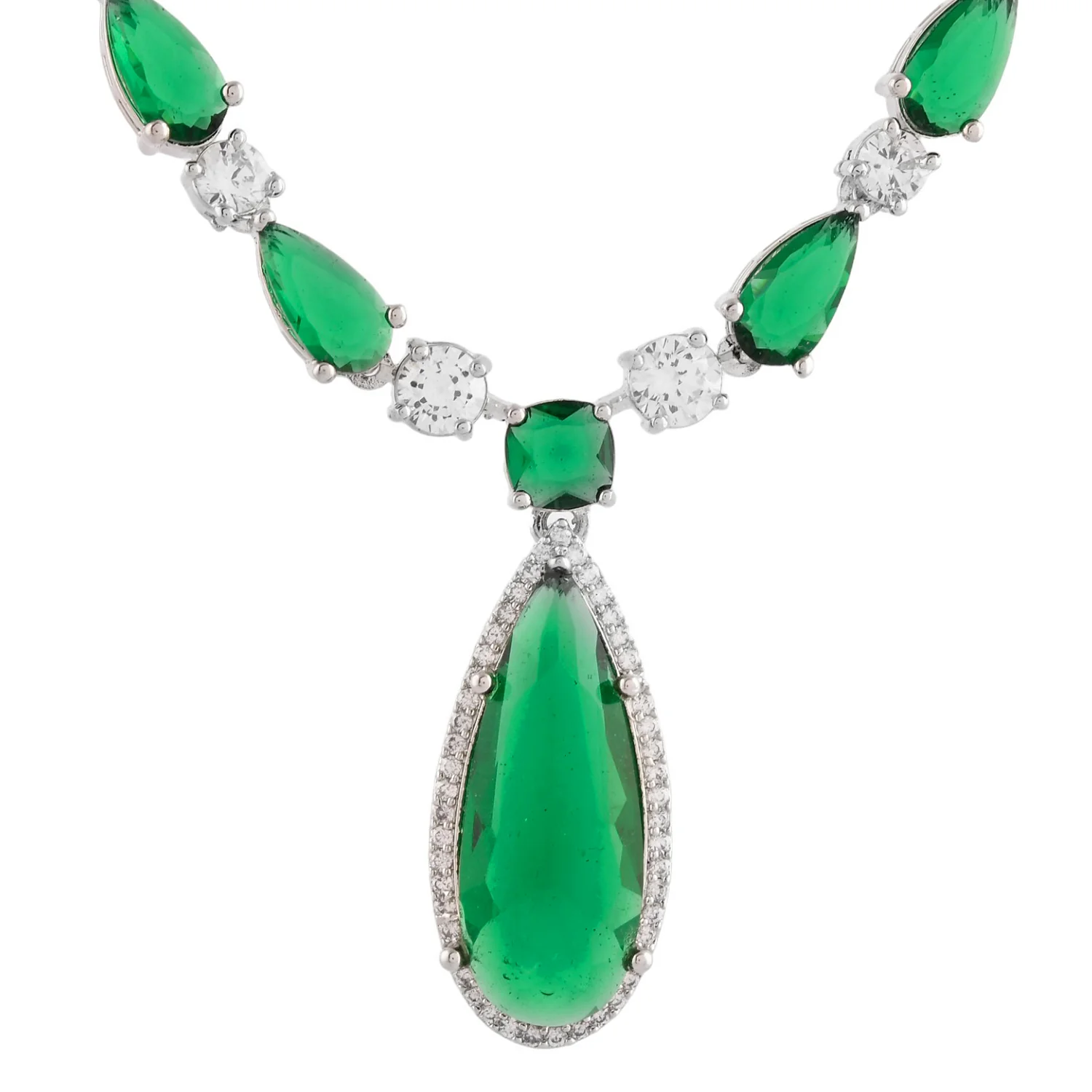 Sparkling Elegance Sparkling Affair American Diamond Necklace Set - Image 5