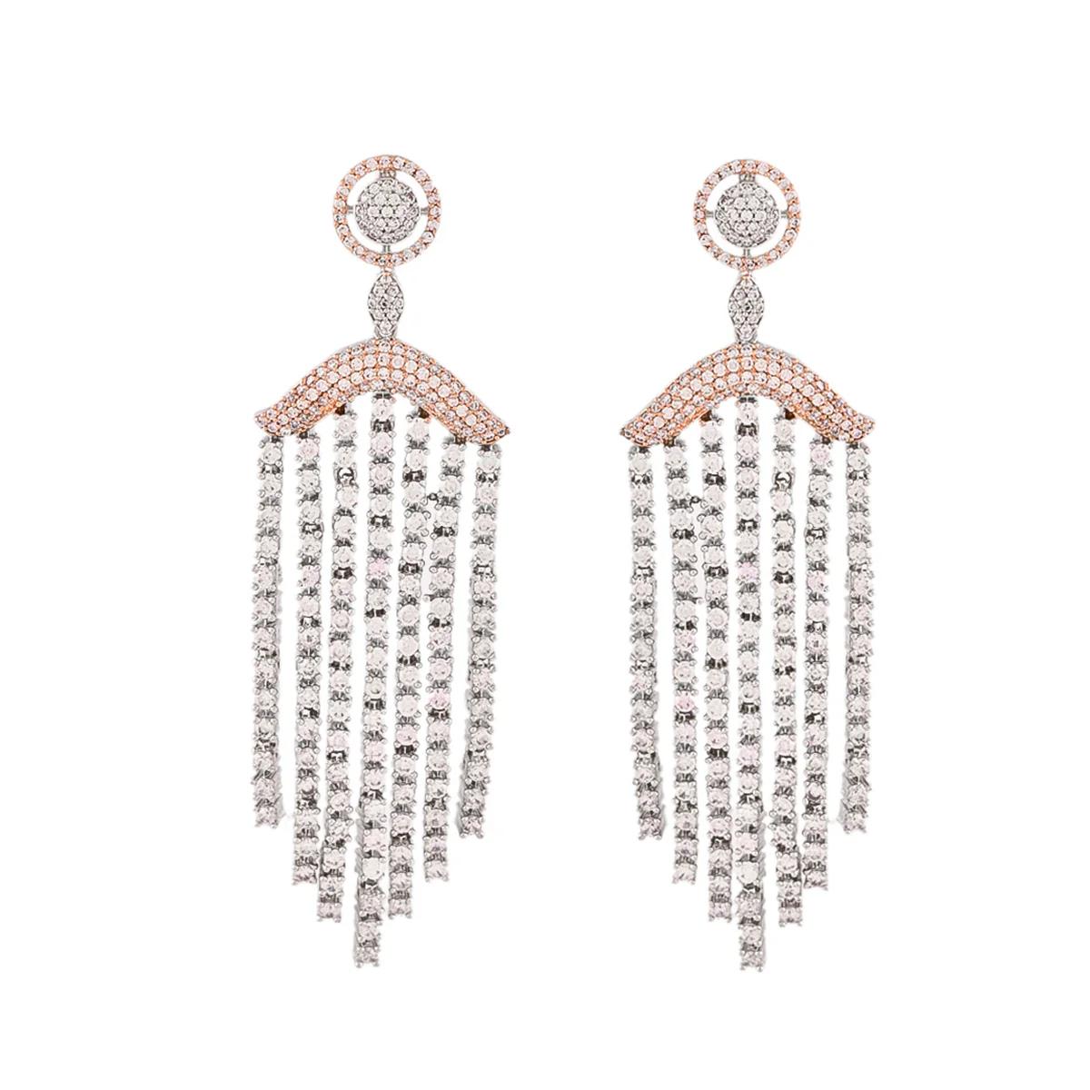 Sparkling Elegance Square Cut CZ Dangler Earrings - Image 3