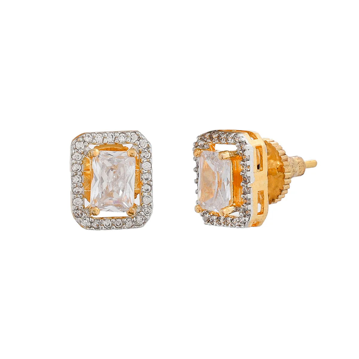 Sparkling Elegance Square Tear Drop Earrings - Image 4