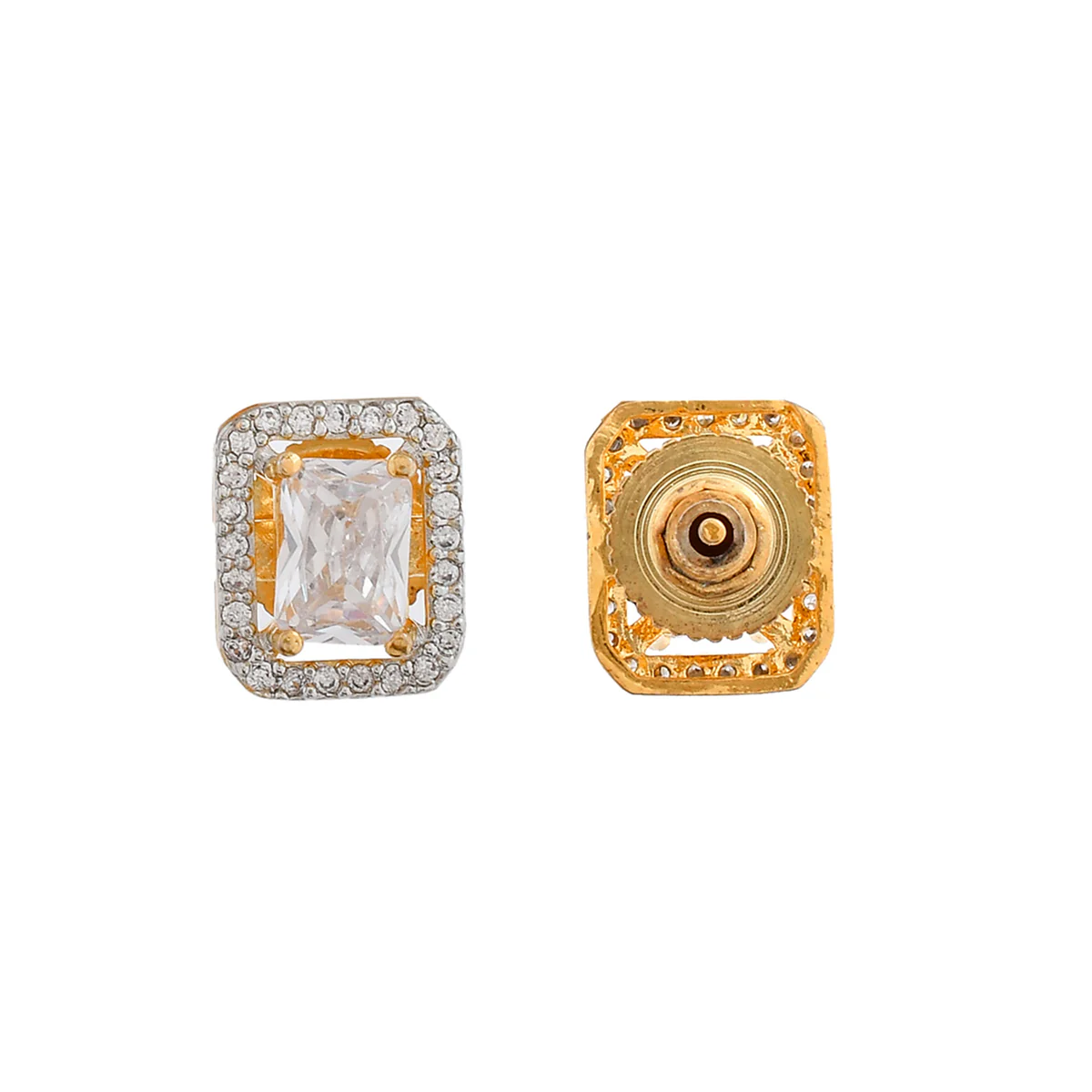 Sparkling Elegance Square Tear Drop Earrings - Image 5